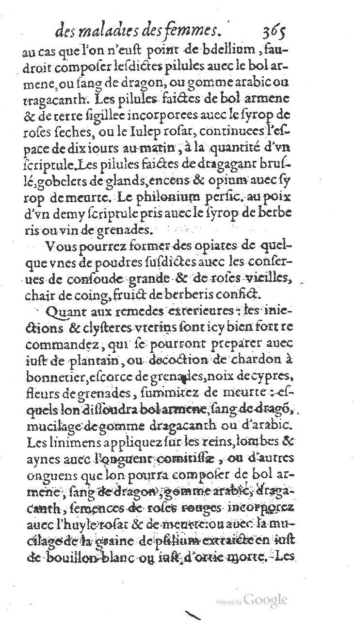 1585 - Jacques du Puis - Trésor des remèdes secrets pour les maladies des femmes - BnF