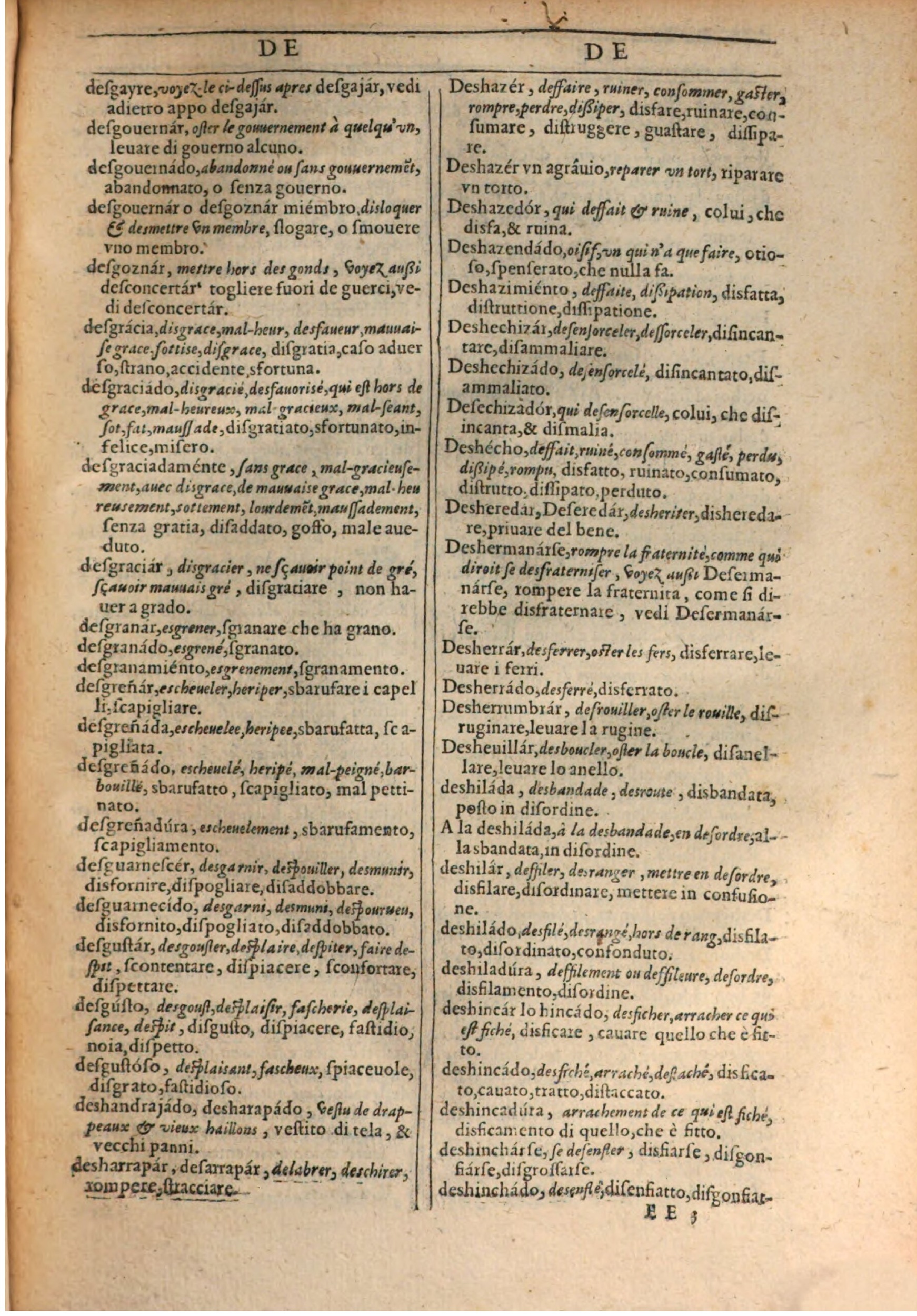 1609 - Philippe Albert et Alexandre Pernet - Trésor des trois langues française, italienne et espagnole (Première partie) - BSB Munich