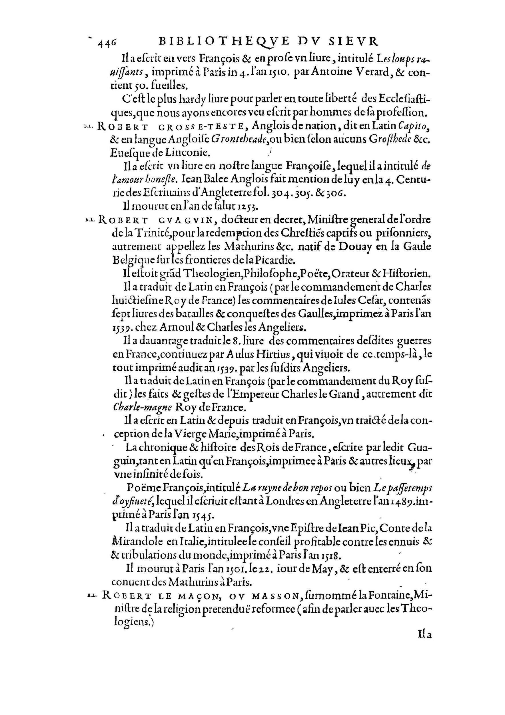 1584 - Abel L&#039;Angelier - Bibliothèques françaises - BnF