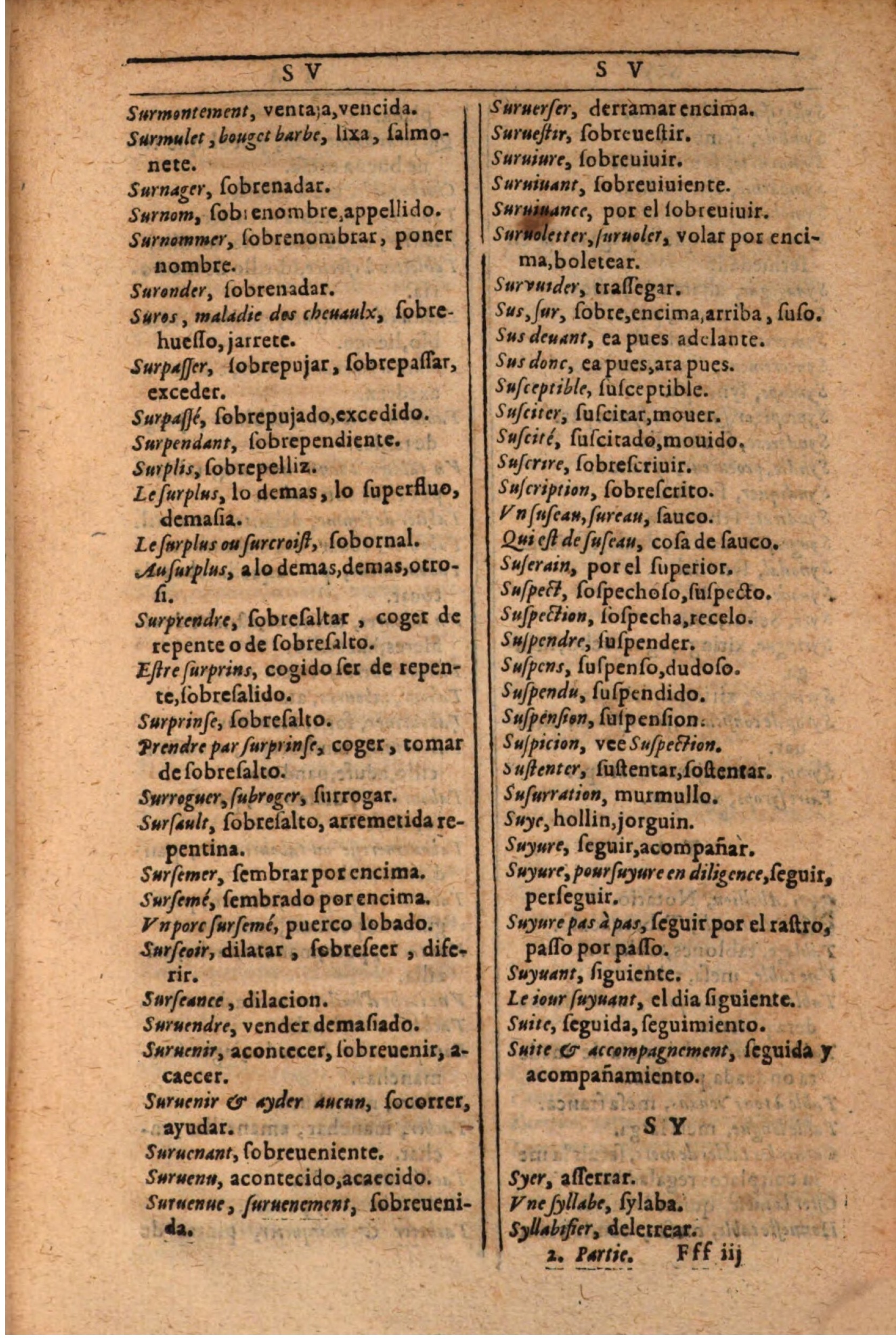 1607 - Marc Orry - Trésor des deux langues espagnole et française (Seconde partie) - BSB Munich