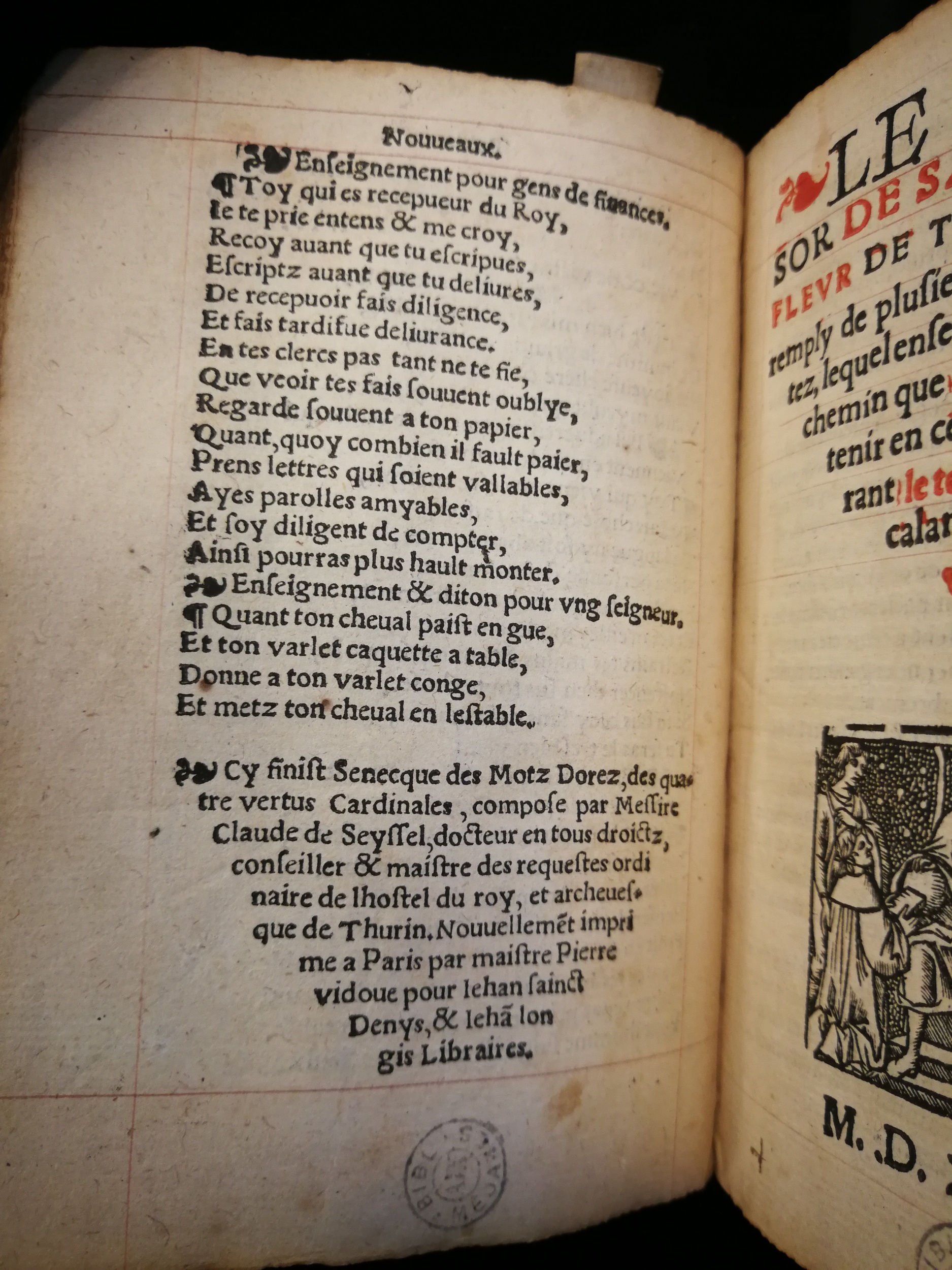 1531 - Pierre Vidoue et Jean Longis  - Trésor de sapience et fleur de toute bonté - Les Méjanes, Aix-en-Provence