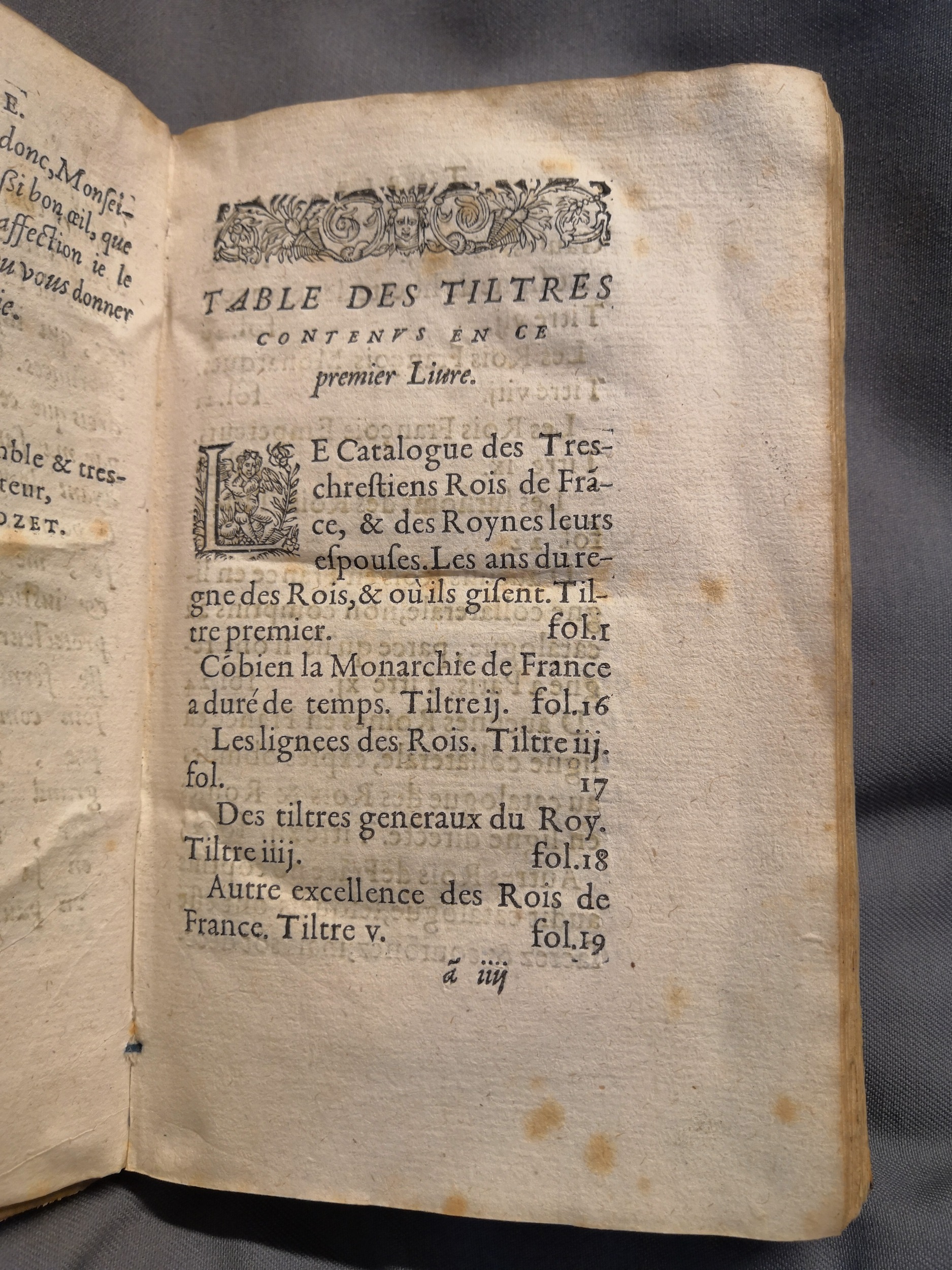 1614 - Jean Corrozet - Trésor des histoires de France - Amsterdam