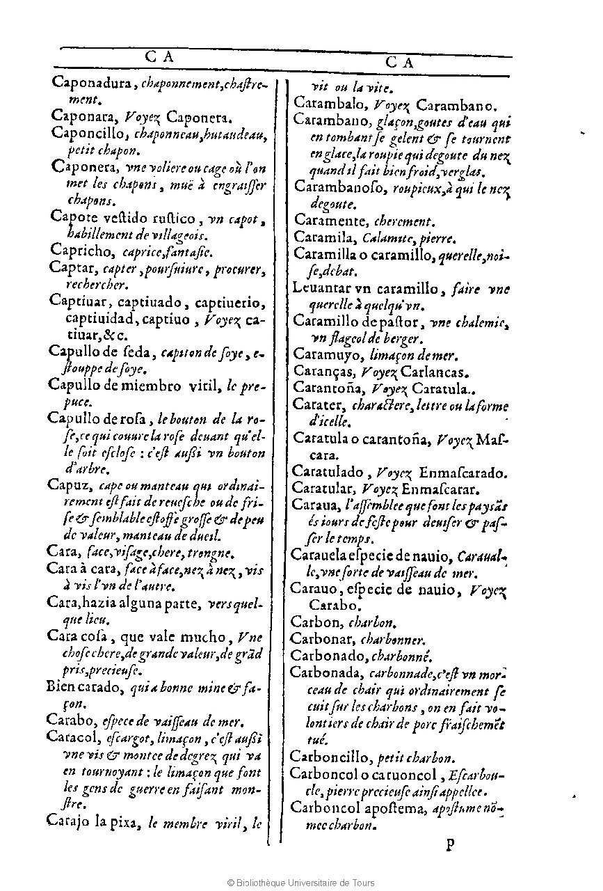 1607 - Marc Orry - Trésor des deux langues espagnole et française (Première et Seconde parties) - BU Tours