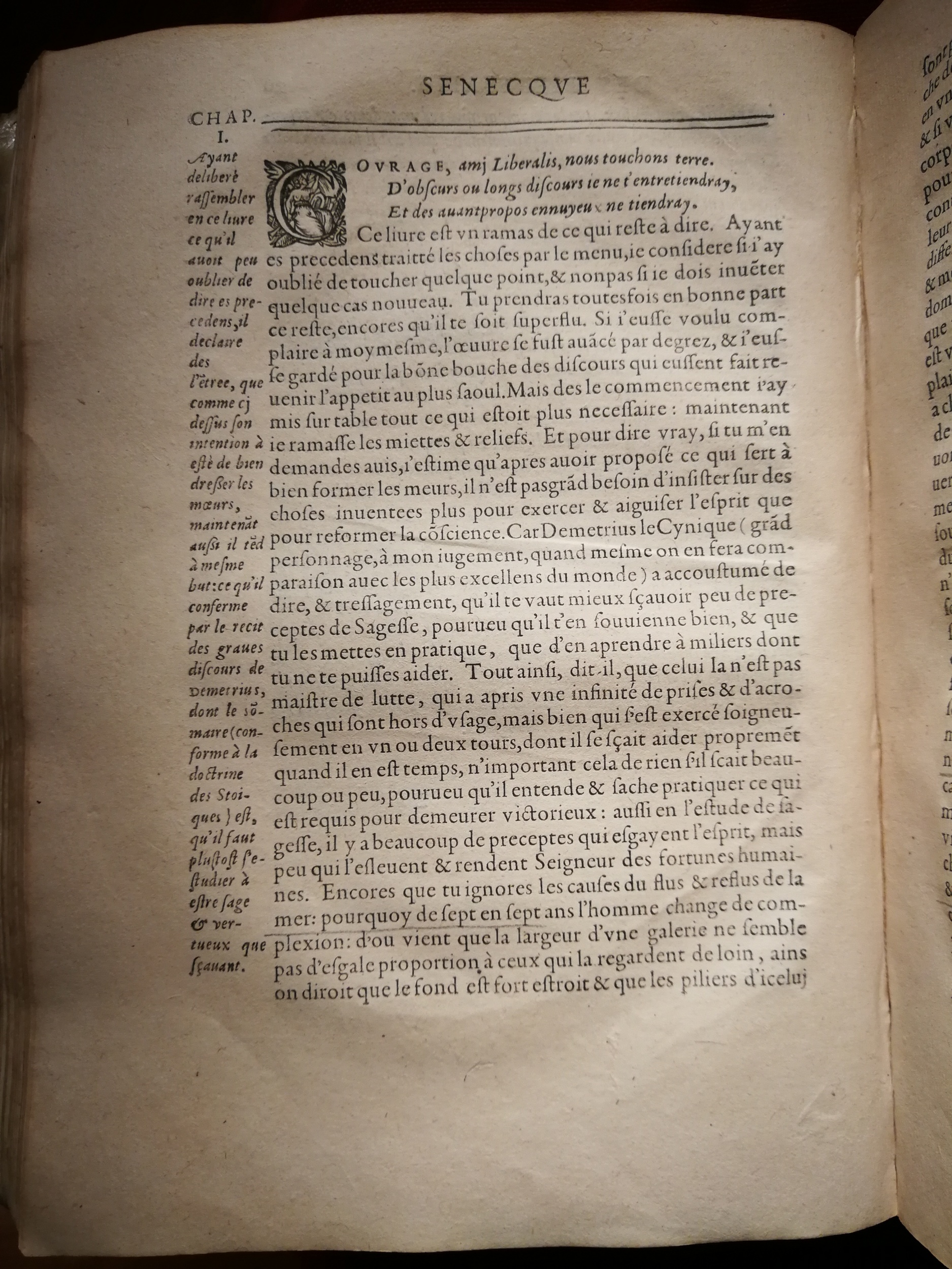 1595 - Jean Houzé - Œuvres morales et mêlées de Sénèque, Trésor de philosophie morale - T. 1 - BnF