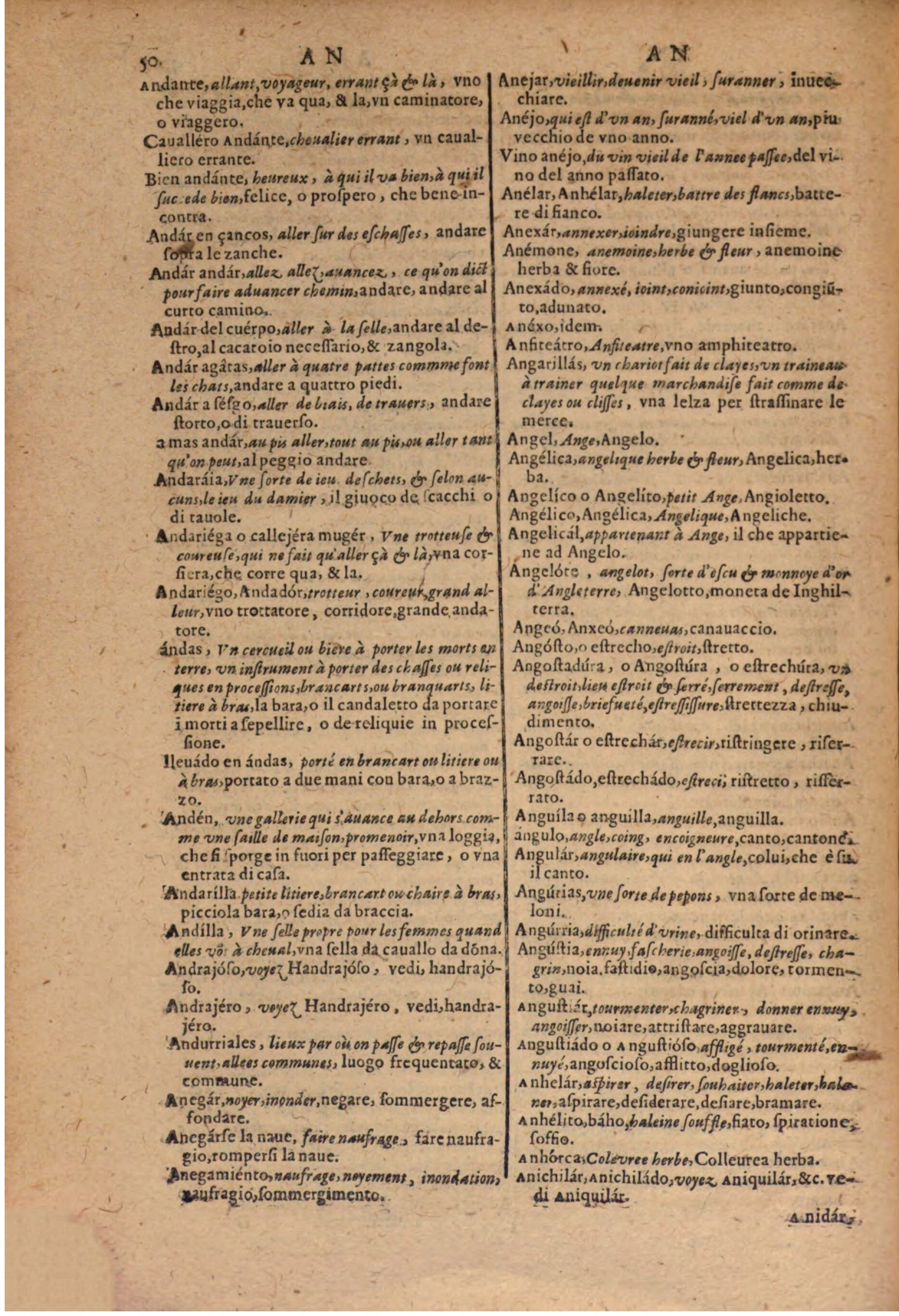 1606 - Samuel Crespin - Thresor des trois langues, francoise, italiene et espagnolle - BSB Munich