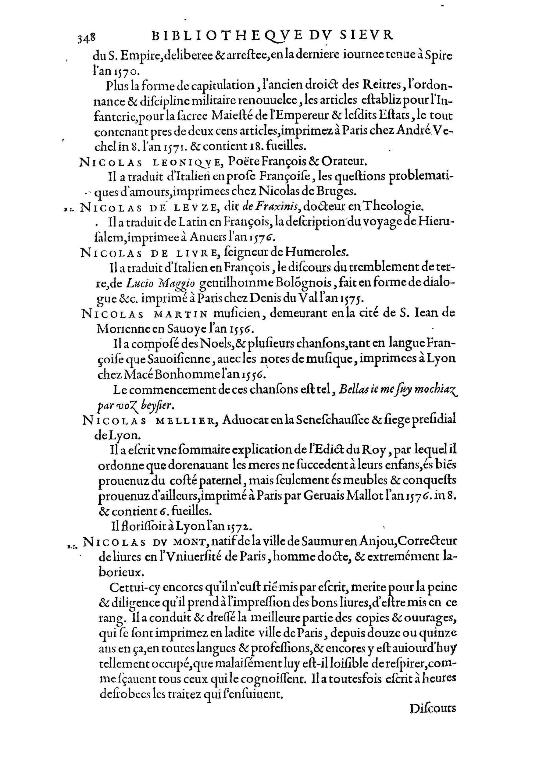 1584 - Abel L&#039;Angelier - Bibliothèques françaises - BnF