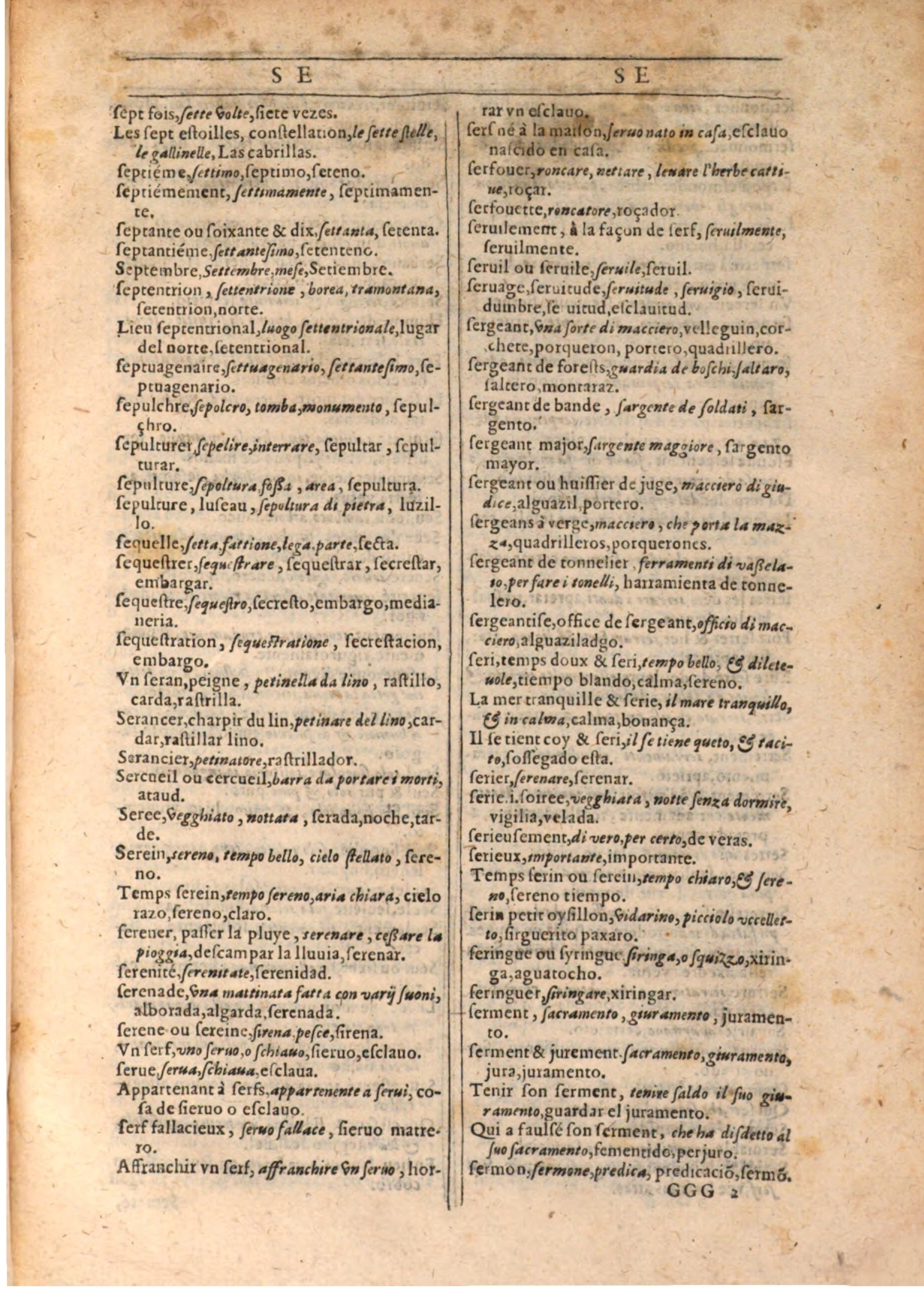 1609 - Philippe Albert et Alexandre Pernet - Trésor des trois langues française, italienne et espagnole (Seconde partie) - BSB Munich 1609 - Philippe Albert et Alexandre Pernet - Trésor des trois langues française, italienne et espagnole (Seconde partie) - BSB Munich