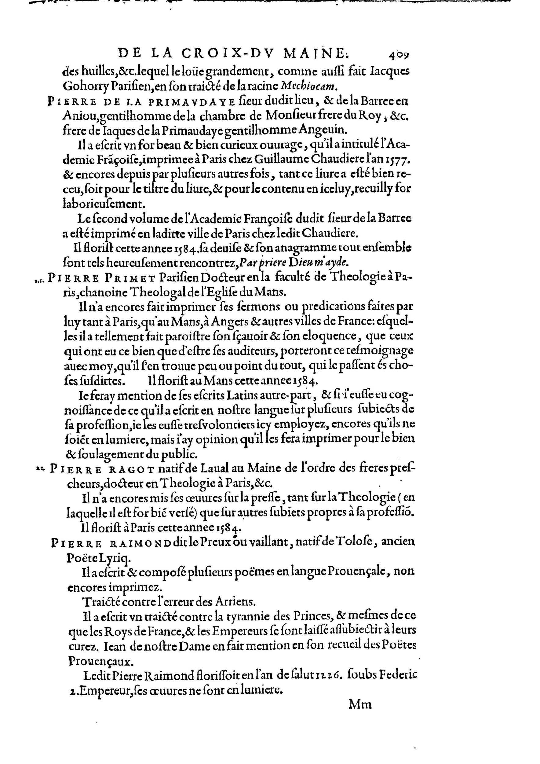 1584 - Abel L&#039;Angelier - Bibliothèques françaises - BnF