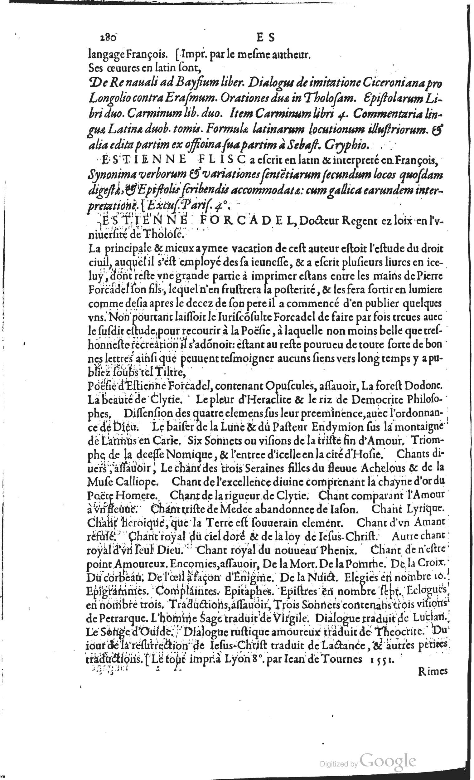 1585 - Barthélemy Honorat - Bibliothèques françaises - BSB Munich