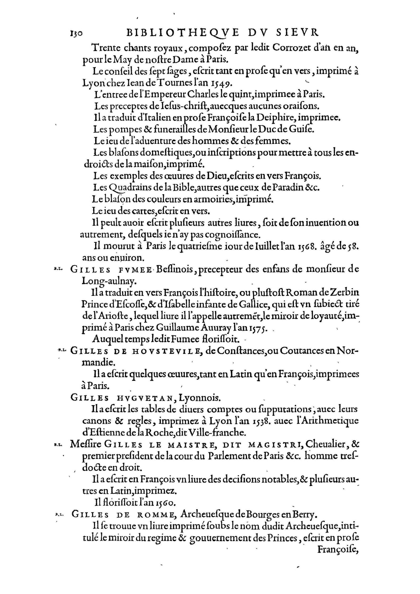 1584 - Abel L&#039;Angelier - Bibliothèques françaises - BnF