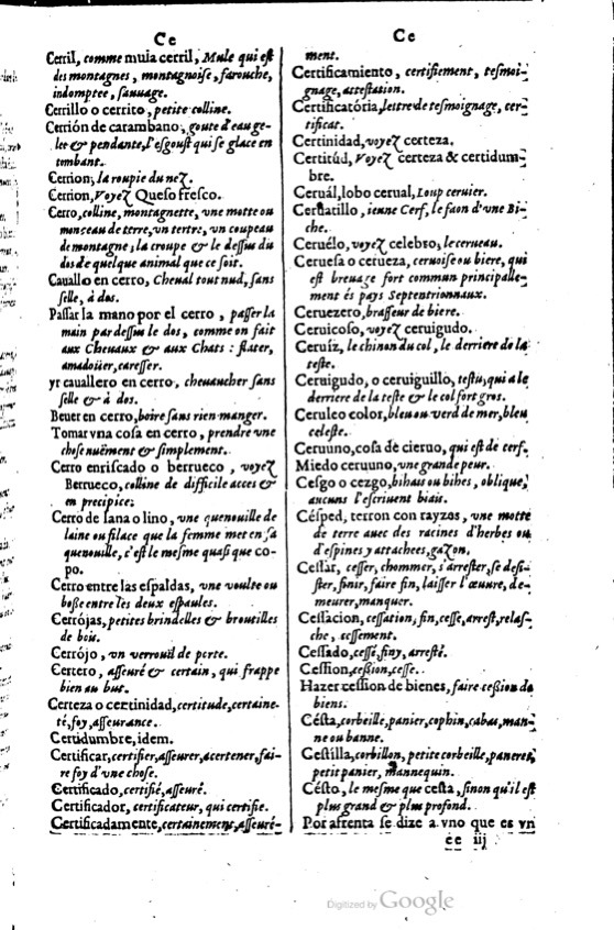1621 - Adrian Tiffaine - Trésor des deux langues espagnole et française - BM Lyon