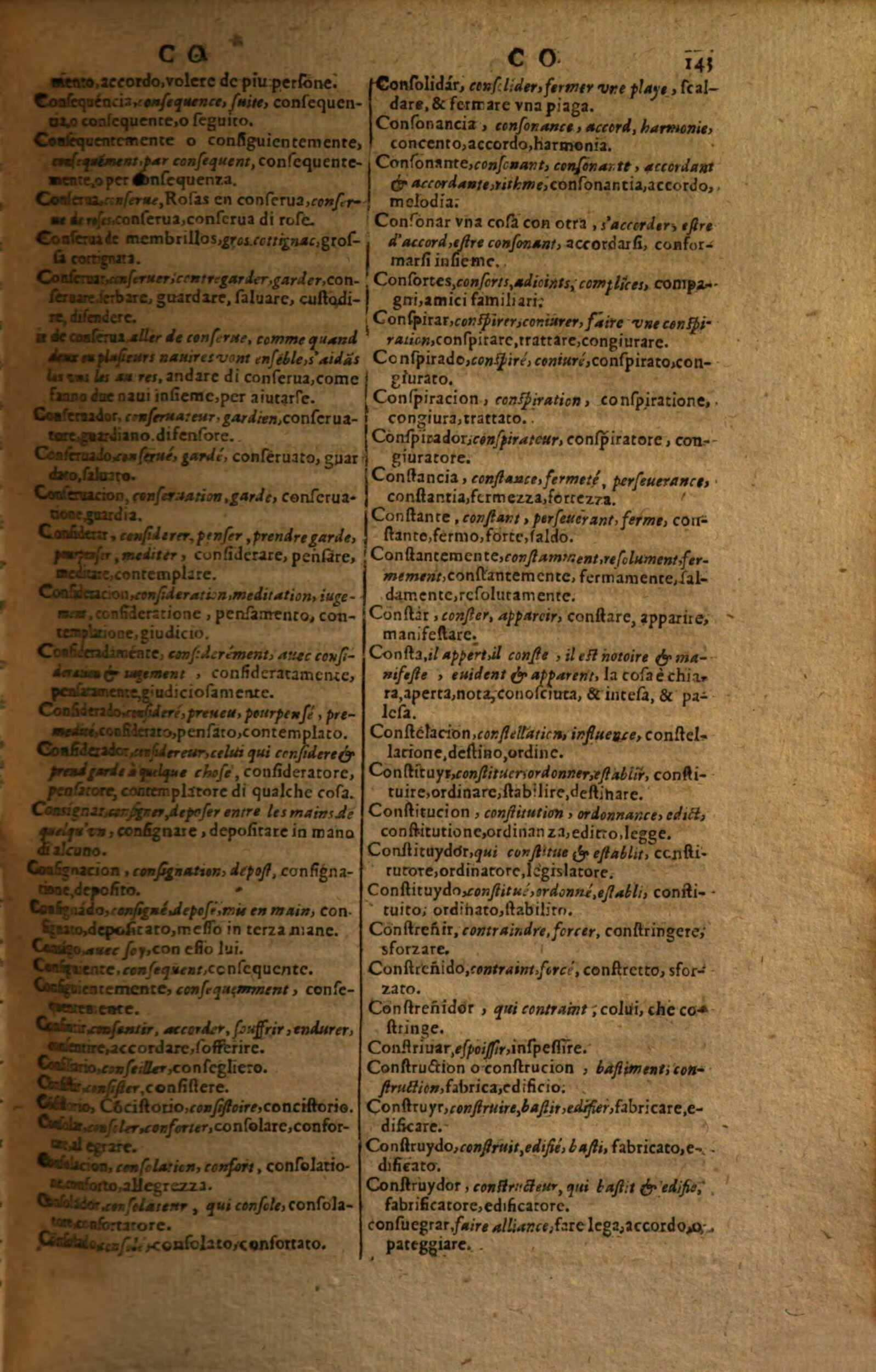 1617 - Samuel Crespin - Trésor des trois langues espagnole, française et italienne (Première partie) - Regensburg