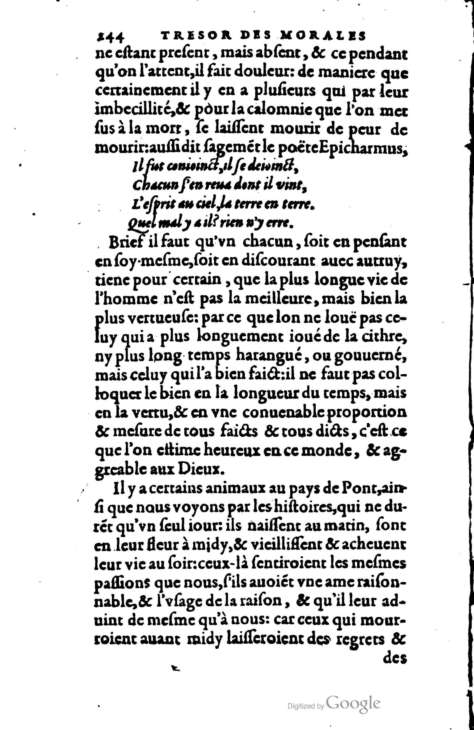 1578 - Jean Poupy - Trésor des morales de Plutarque - BSB Munich
