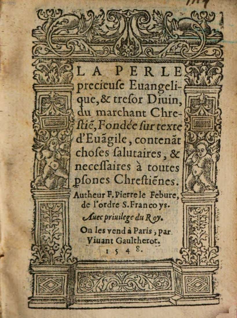 1548 - René Avril et Vivant Gaulterot - Perle précieuse évangélique et Trésor divin - BSB Munich