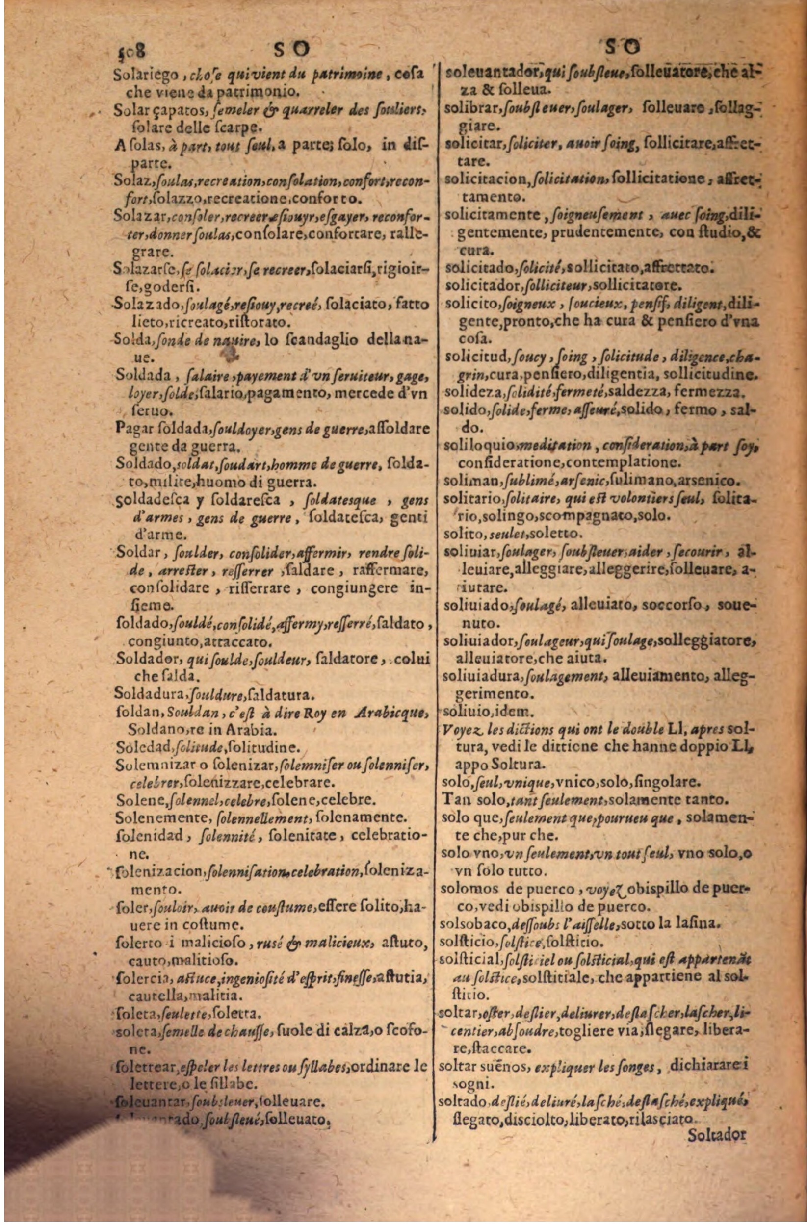 1606 - Samuel Crespin - Thresor des trois langues, francoise, italiene et espagnolle - BSB Munich