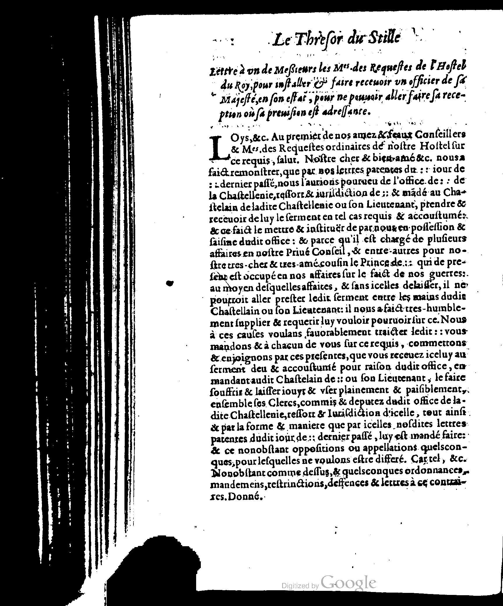 1614 - Jean Richer - Trésor du nouveau style et protocole de la chancellerie de France - BSB Munich
