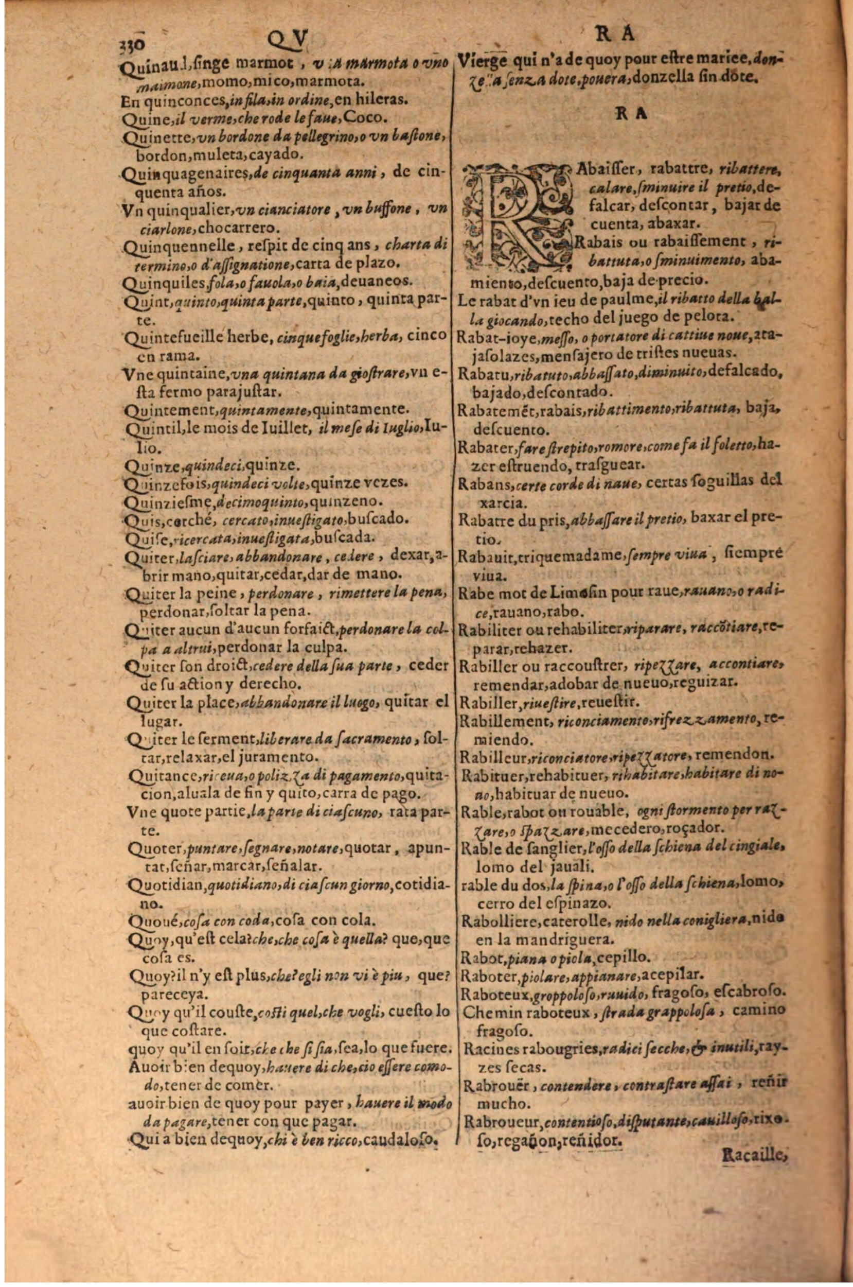 1616 - Pierre de la Rovière - Trésor des trois langues (Seconde partie) - BSB Munich
