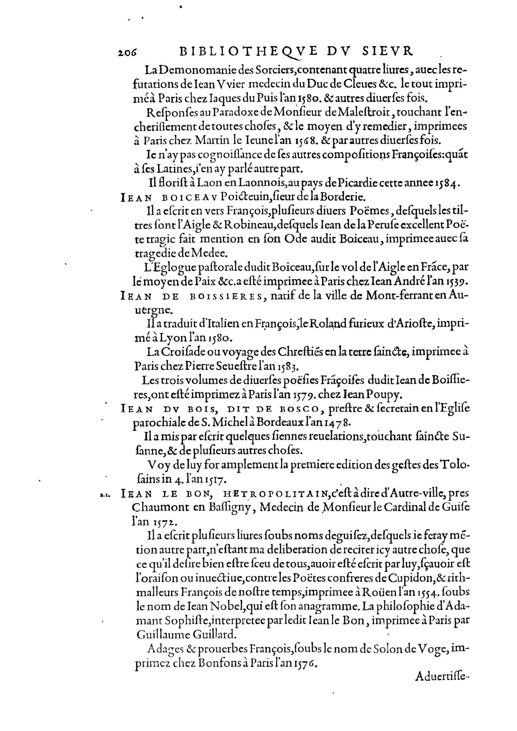 1584 - Abel L&#039;Angelier - Bibliothèques françaises - BnF