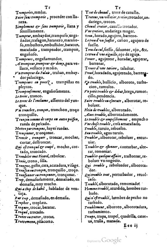 1621 - Adrian Tiffaine - Trésor des deux langues espagnole et française - BM Lyon