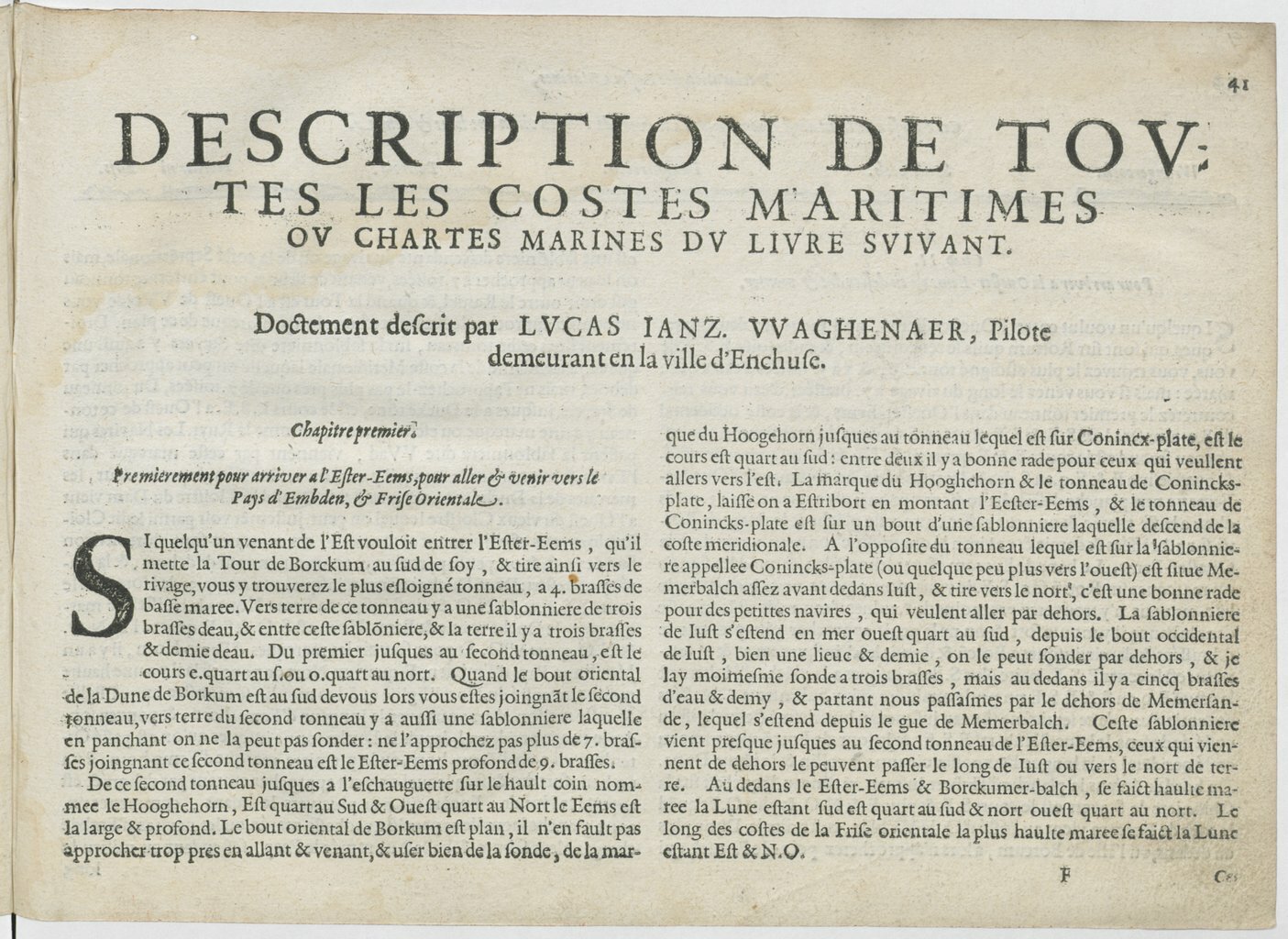 1601 - Bonaventure d’Aseville - Trésorerie ou cabinet de route marinesque - BnF