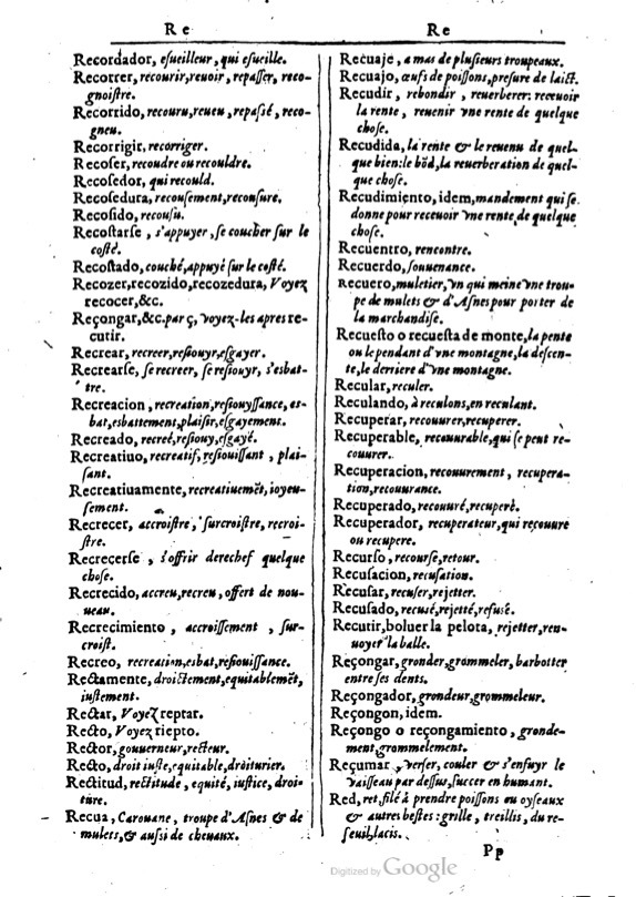 1616 - Veuve Marc Orry - Trésor des deux langues espagnole et française (Première et Seconde parties) - BM Lyon