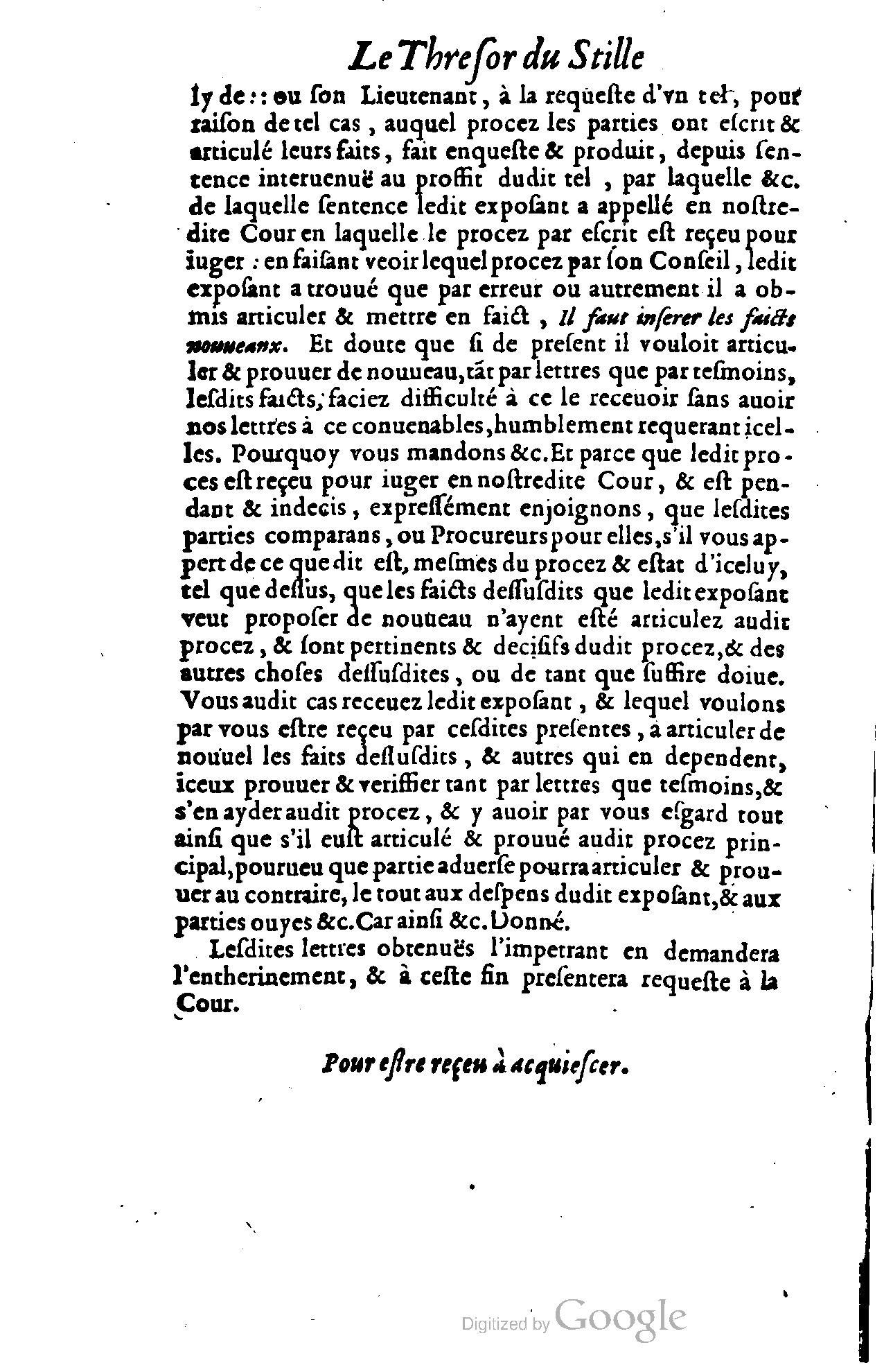 1614 - Jean Richer - Trésor du nouveau style et protocole de la chancellerie de France - BSB Munich