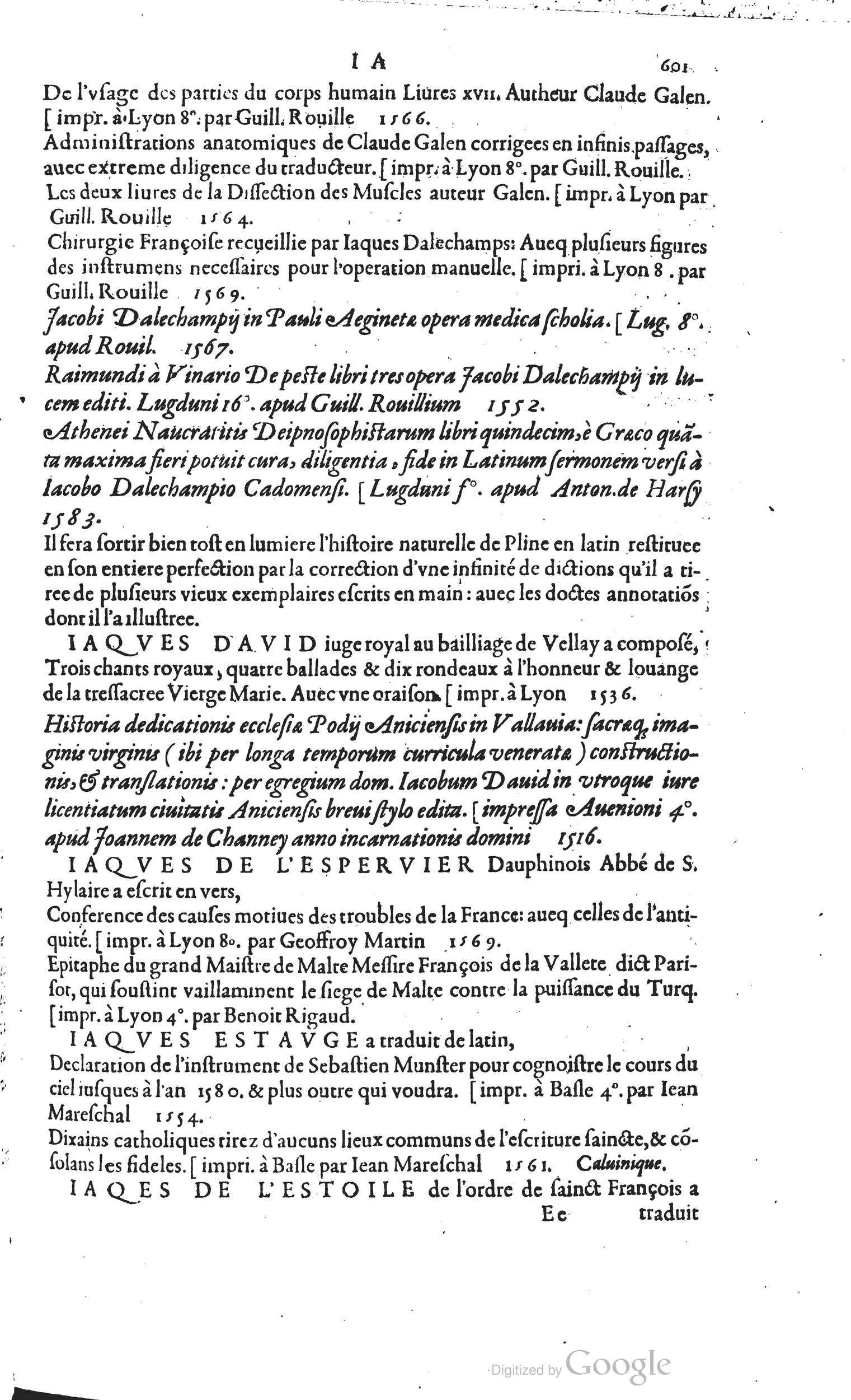 1585 - Barthélemy Honorat - Bibliothèques françaises - BSB Munich