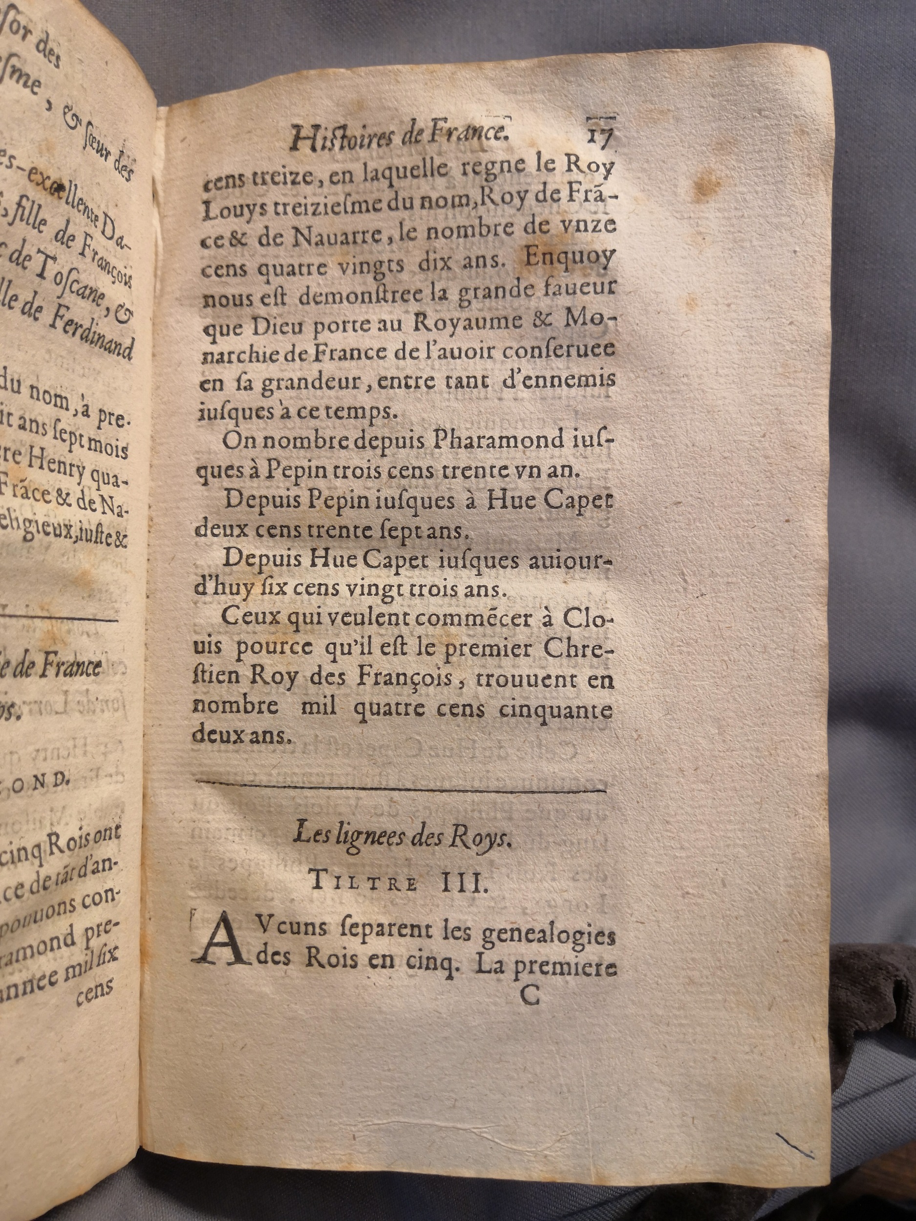 1614 - Jean Corrozet - Trésor des histoires de France - Amsterdam