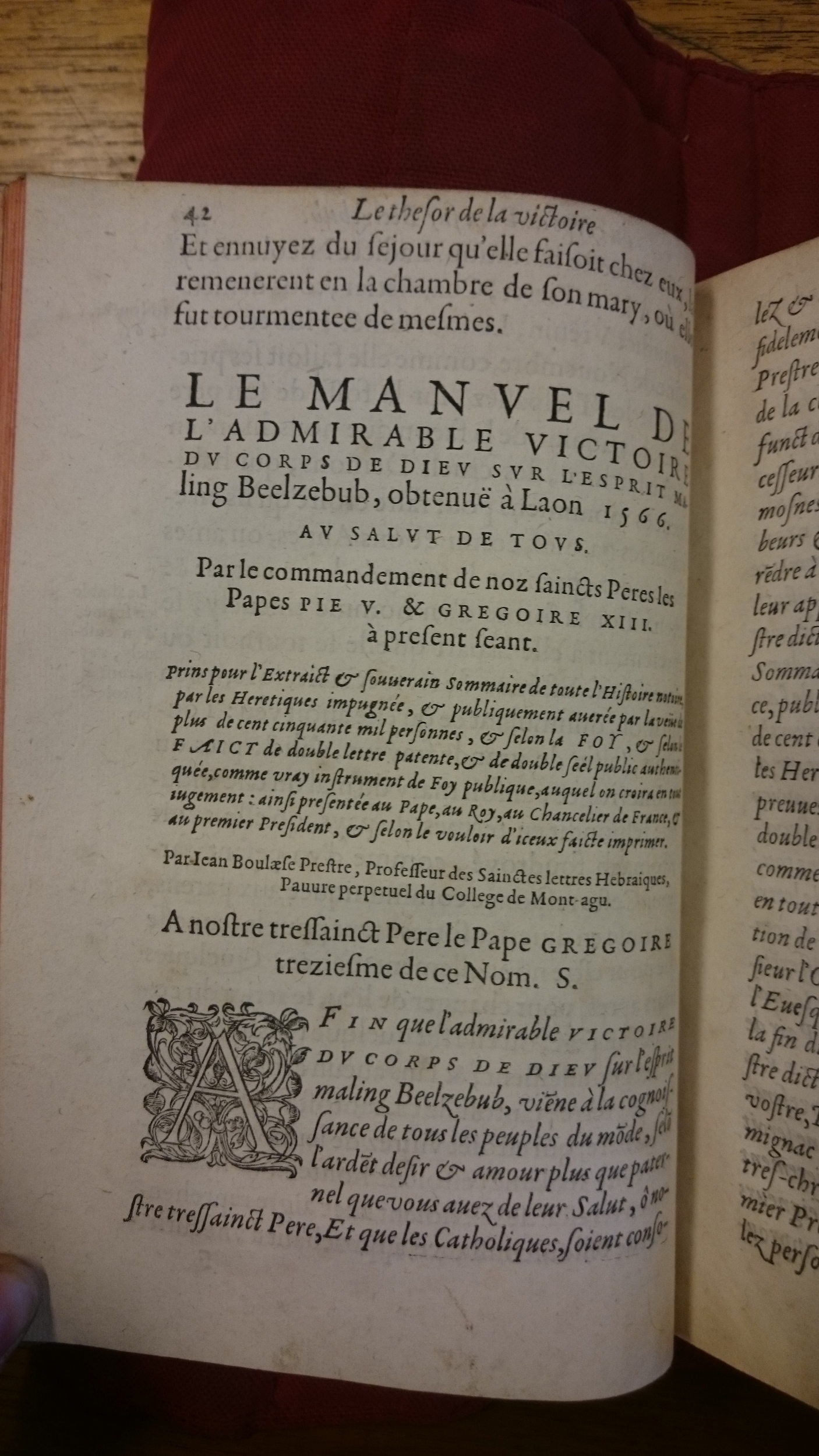 1578 - Nicolas Chesneau - Trésor et entière histoire de la triomphante victoire du corps de Dieu sur l’esprit malin - BM Lyon