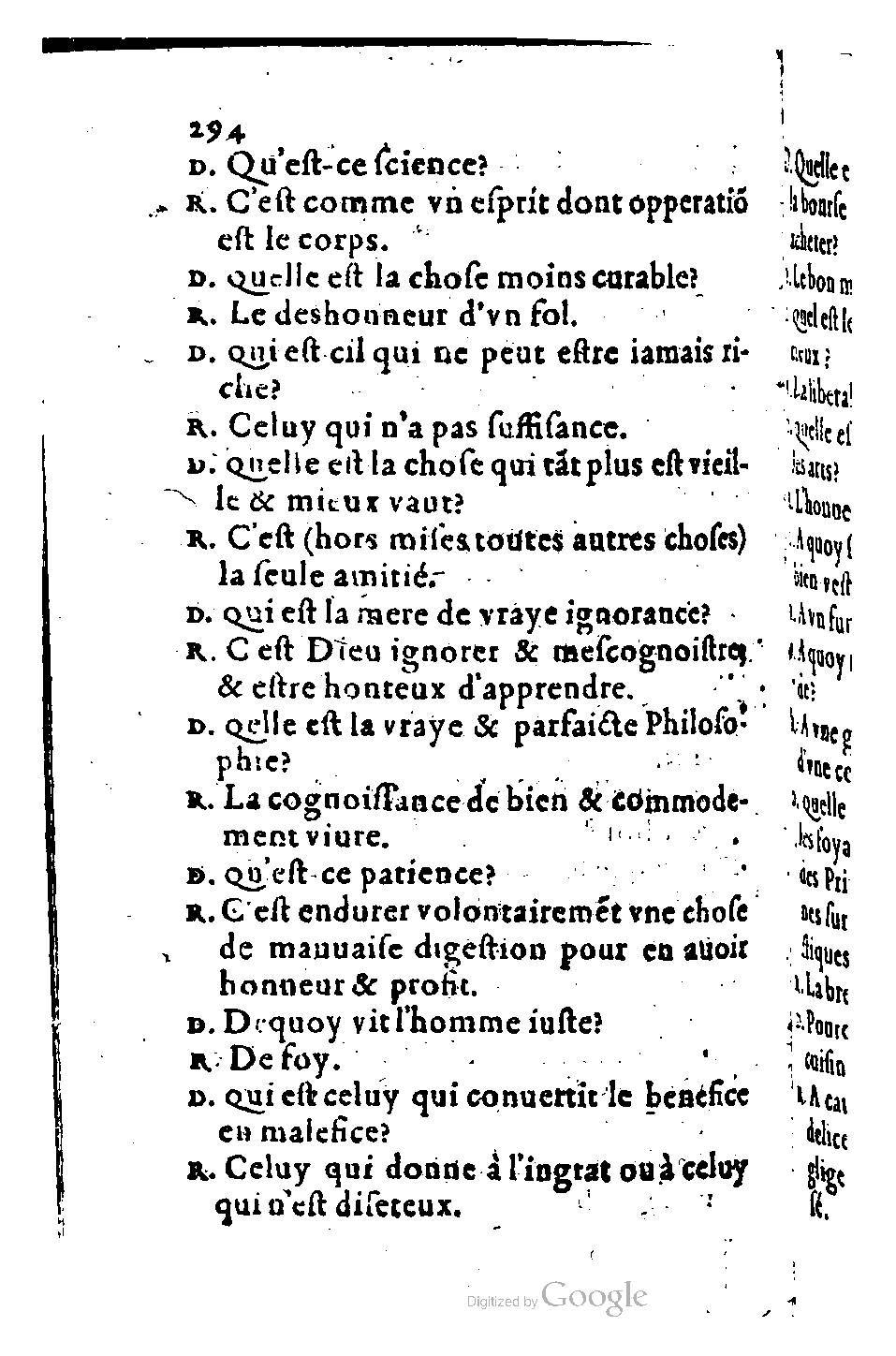 1582 - Nicolas Bonfons - Trésor des sentences dorées - BM Lyon