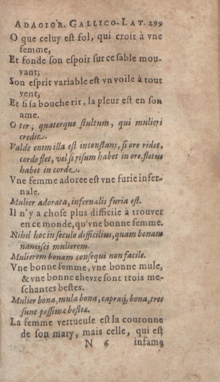 1612 - Dominicus Custos - Trésor des proverbes français  - Bibliopol-Olomuc