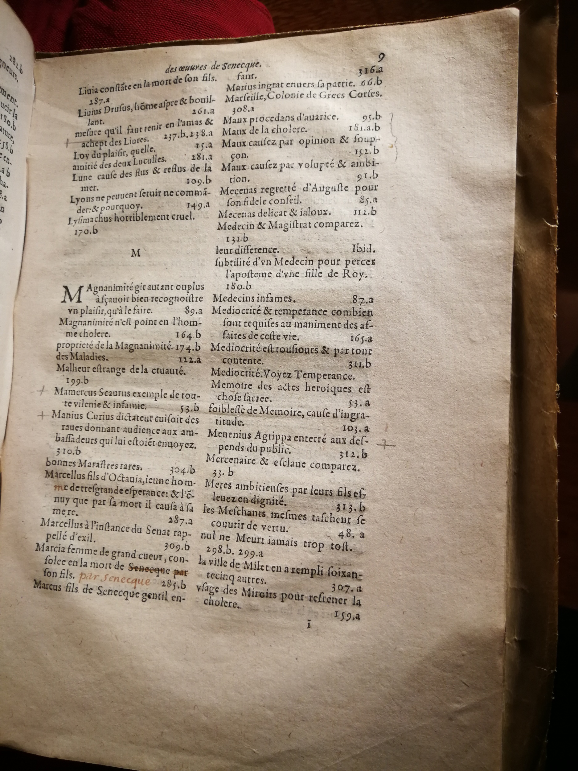 1595 - Jean Houzé - Œuvres morales et mêlées de Sénèque, Trésor de philosophie morale - T. 1 - BnF