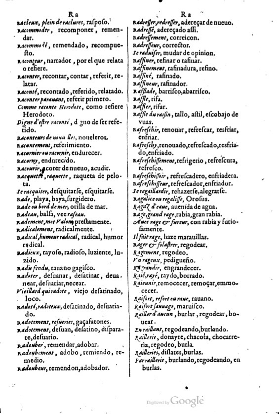 1621 - Adrian Tiffaine - Trésor des deux langues espagnole et française - BM Lyon