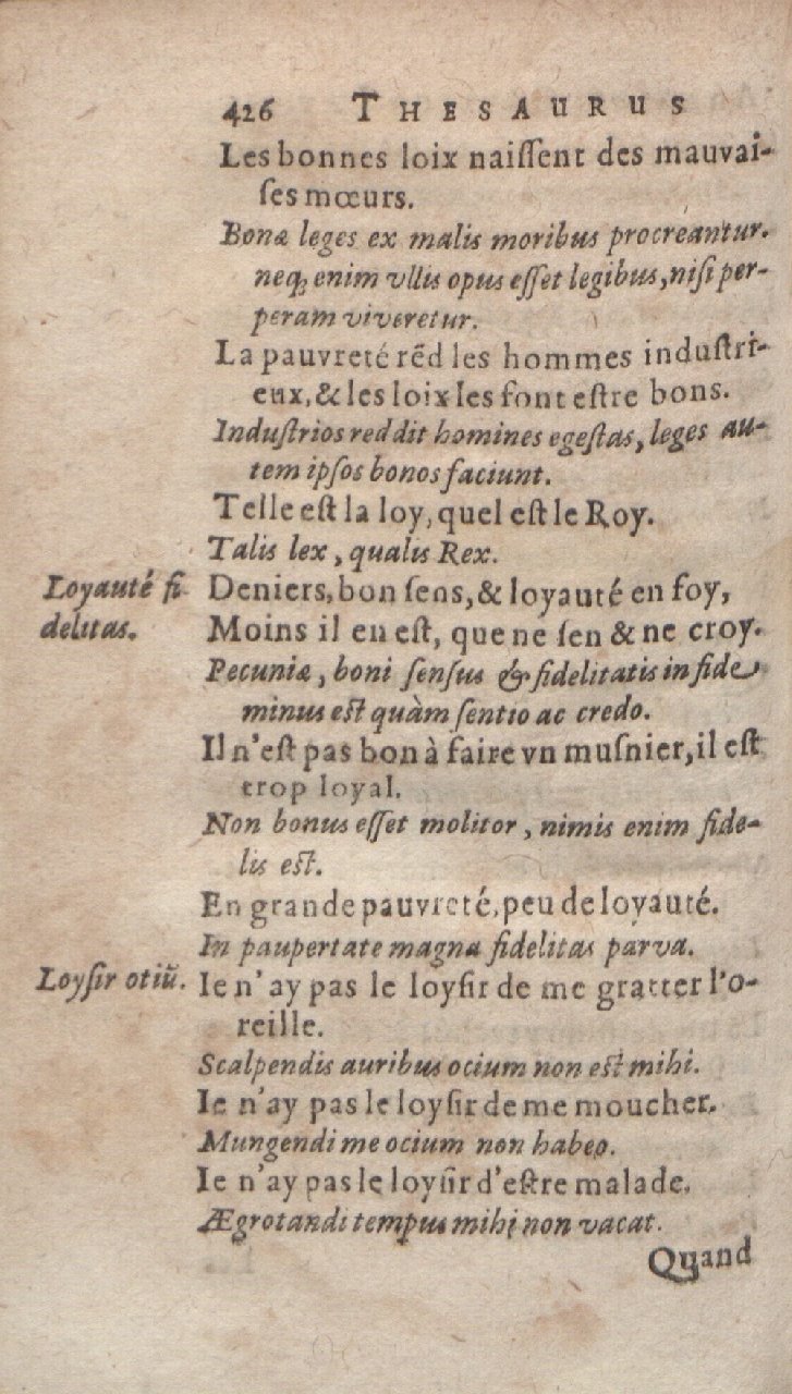1612 - Dominicus Custos - Trésor des proverbes français - Bibliopol-Olomuc 1612 - Dominicus Custos - Trésor des proverbes français - Bibliopol-Olomuc