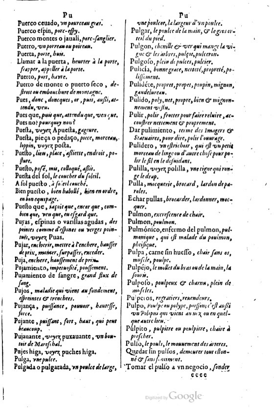 1621 - Adrian Tiffaine - Trésor des deux langues espagnole et française - BM Lyon