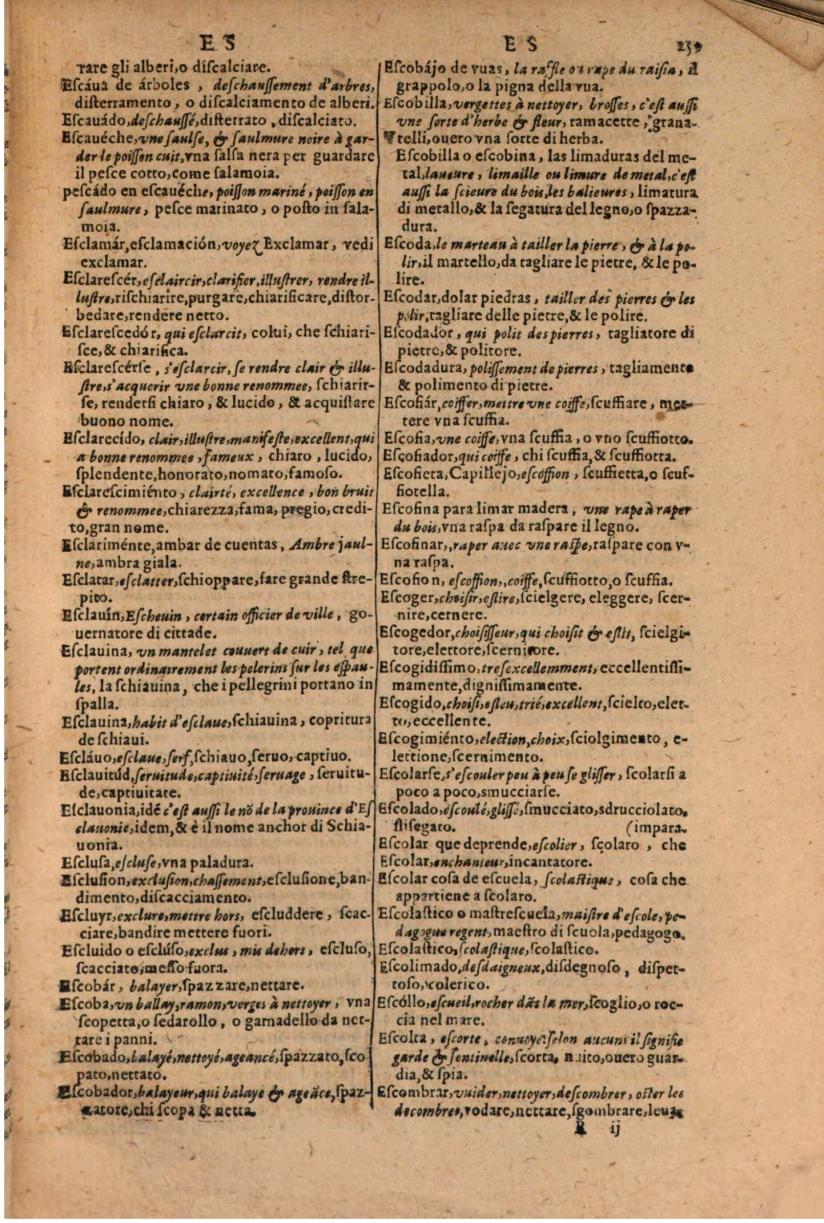 1606 - Samuel Crespin - Thresor des trois langues, francoise, italiene et espagnolle - BSB Munich
