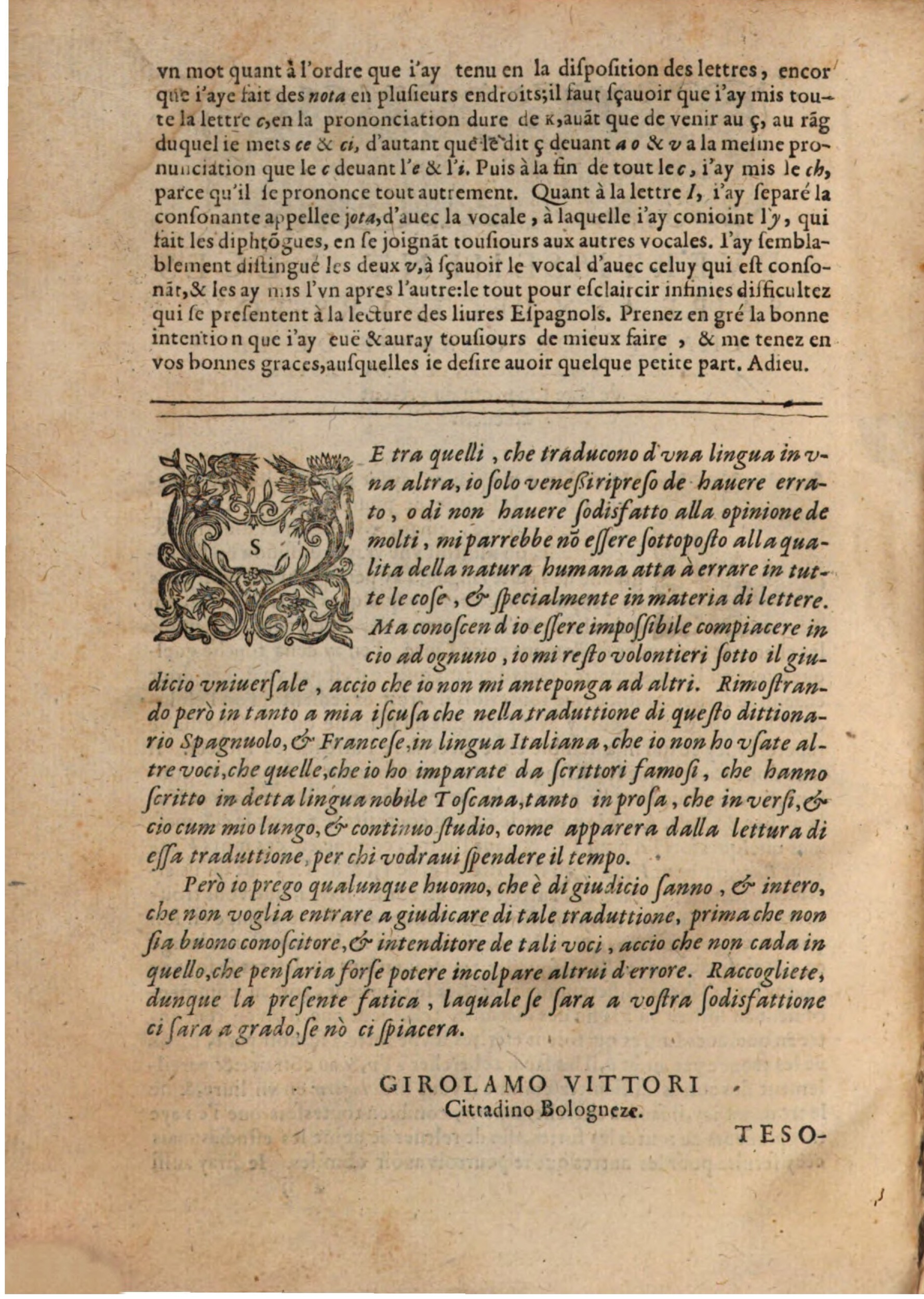 1609 - Philippe Albert et Alexandre Pernet - Trésor des trois langues française, italienne et espagnole (Première partie) - BSB Munich