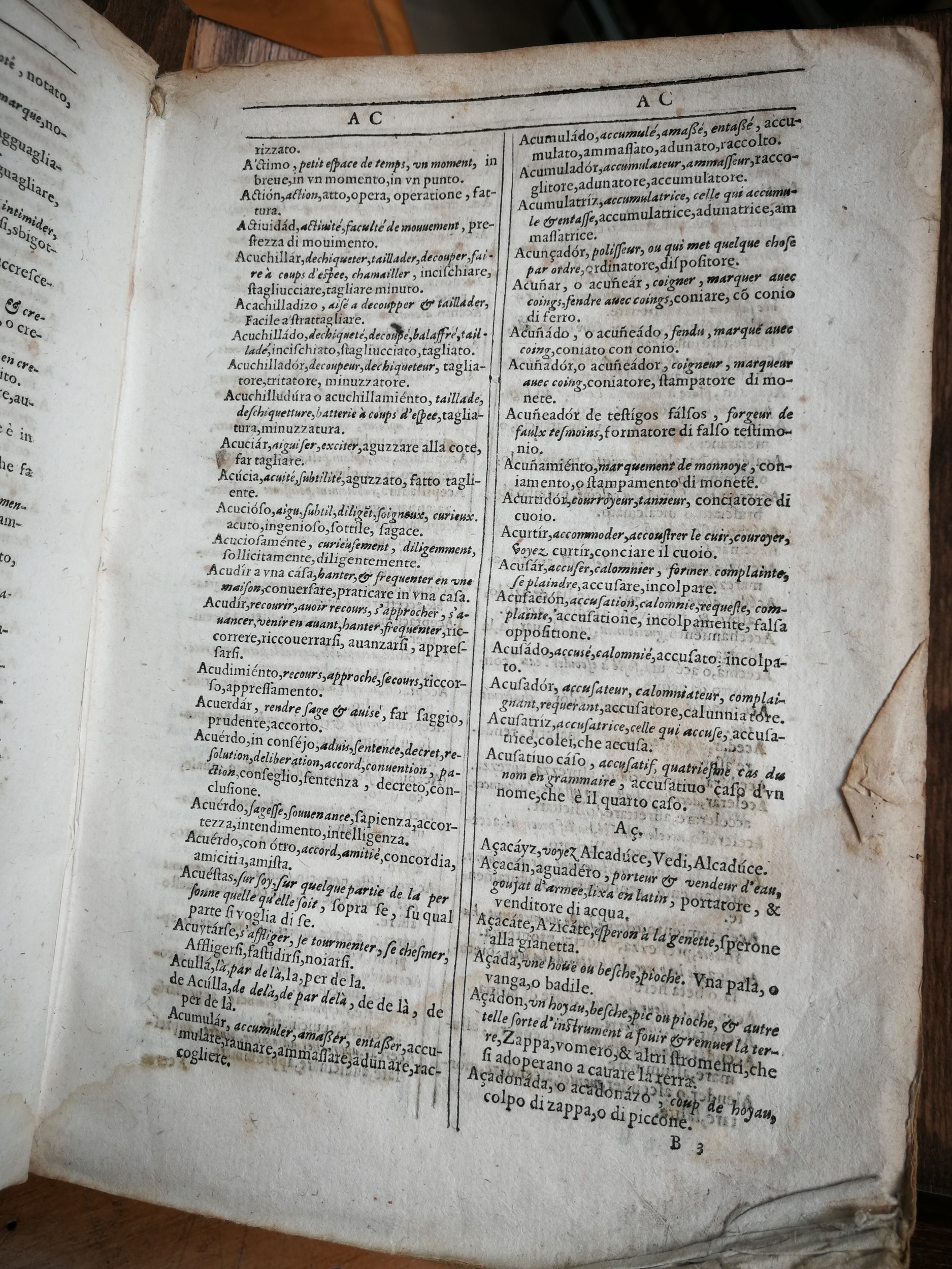 1609 - Philippe Albert et Alexandre Pernet - Trésor des trois langues française, italienne et espagnole (Première partie) - Venezia Marciana