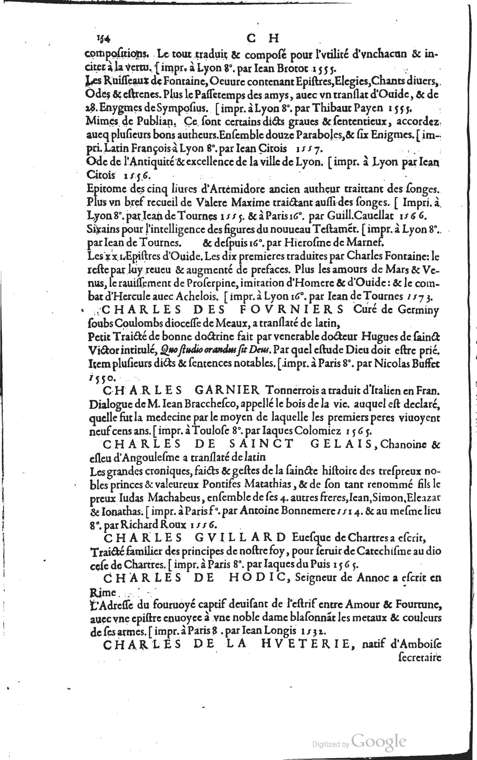 1585 - Barthélemy Honorat - Bibliothèques françaises - BSB Munich
