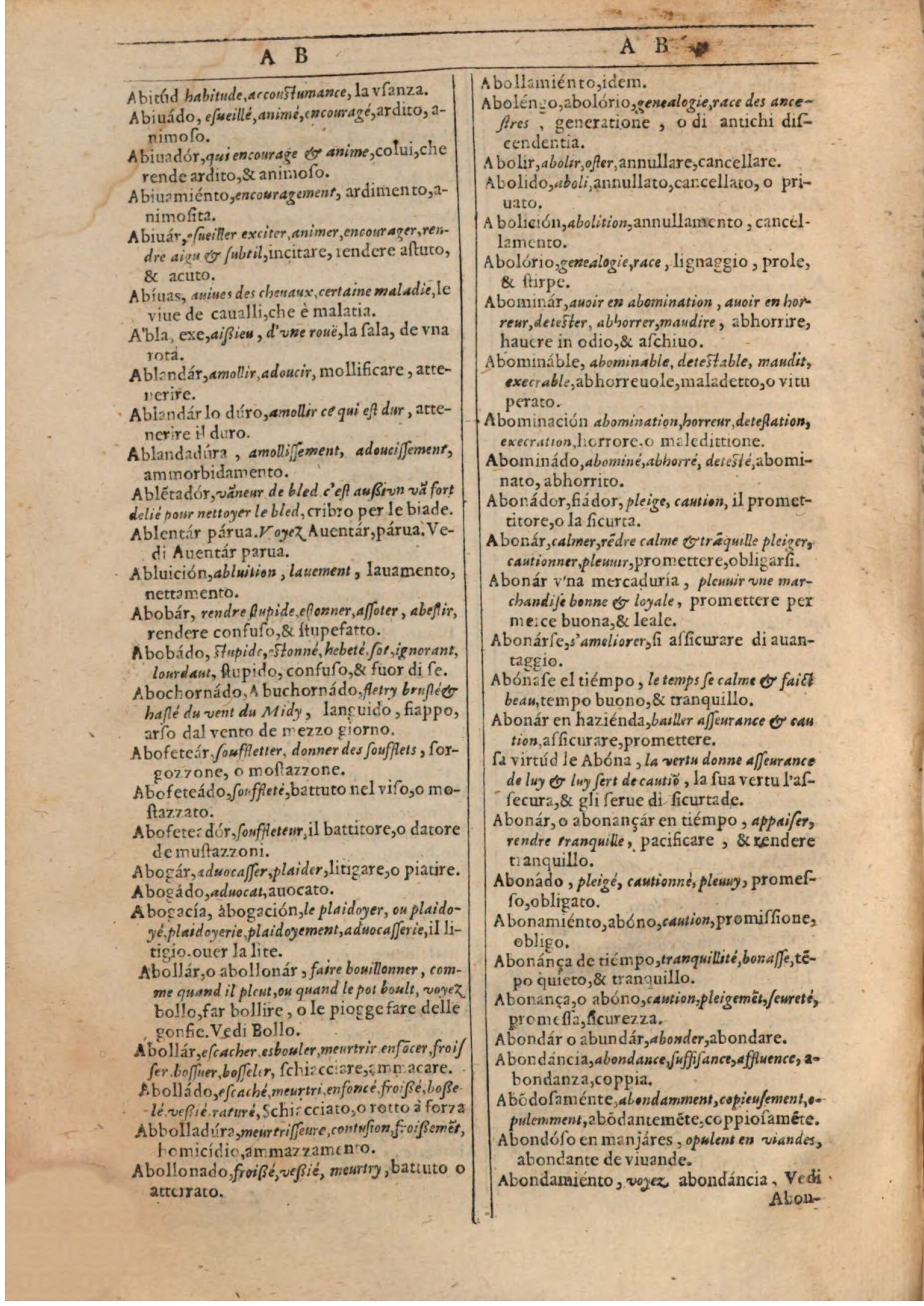 1609 - Philippe Albert et Alexandre Pernet - Trésor des trois langues française, italienne et espagnole (Première partie) - BSB Munich 1609 - Philippe Albert et Alexandre Pernet - Trésor des trois langues française, italienne et espagnole (Première partie) - BSB Munich