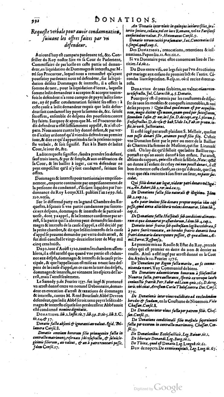 1629 - Veuve Nicolas Buon - Trésor du droit français (21754 T. 1) - BM Lyon