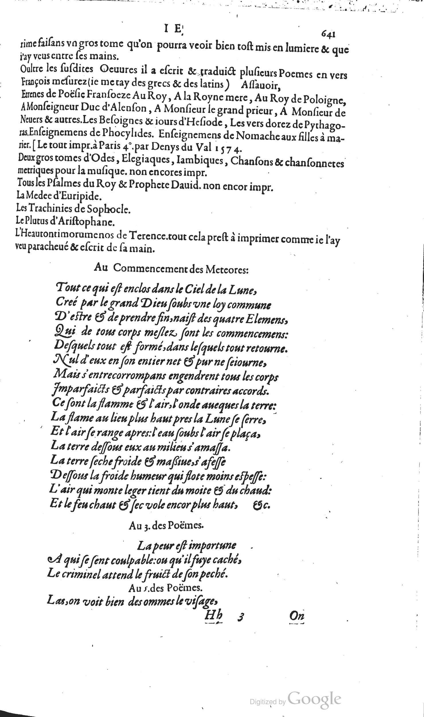 1585 - Barthélemy Honorat - Bibliothèques françaises - BSB Munich