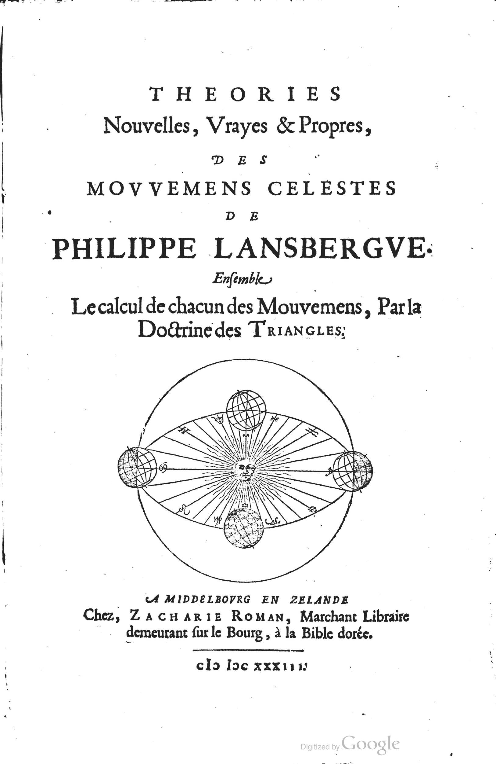 1634 - Zacharie Roman - Les Tables perpétuelles - Universiteit Leiden