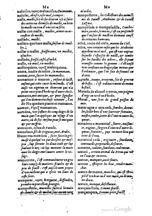 1621 - Adrian Tiffaine - Trésor des deux langues espagnole et française - BM Lyon