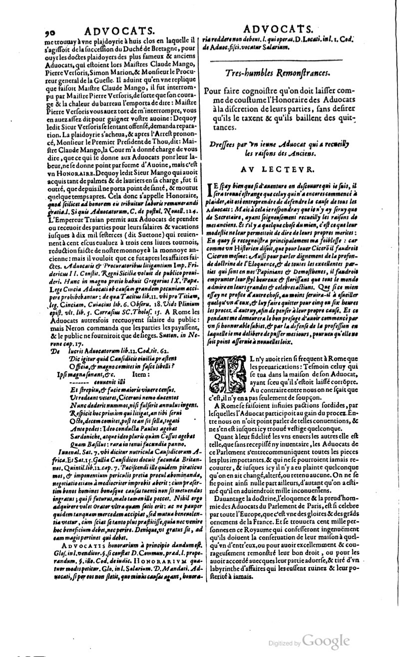 1629 - Veuve Nicolas Buon - Trésor du droit français (29620 T. 1) - BM Lyon