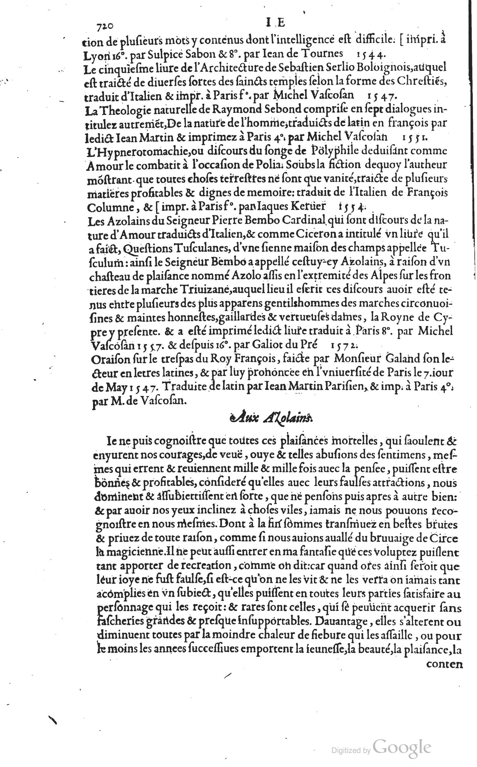 1585 - Barthélemy Honorat - Bibliothèques françaises - BSB Munich