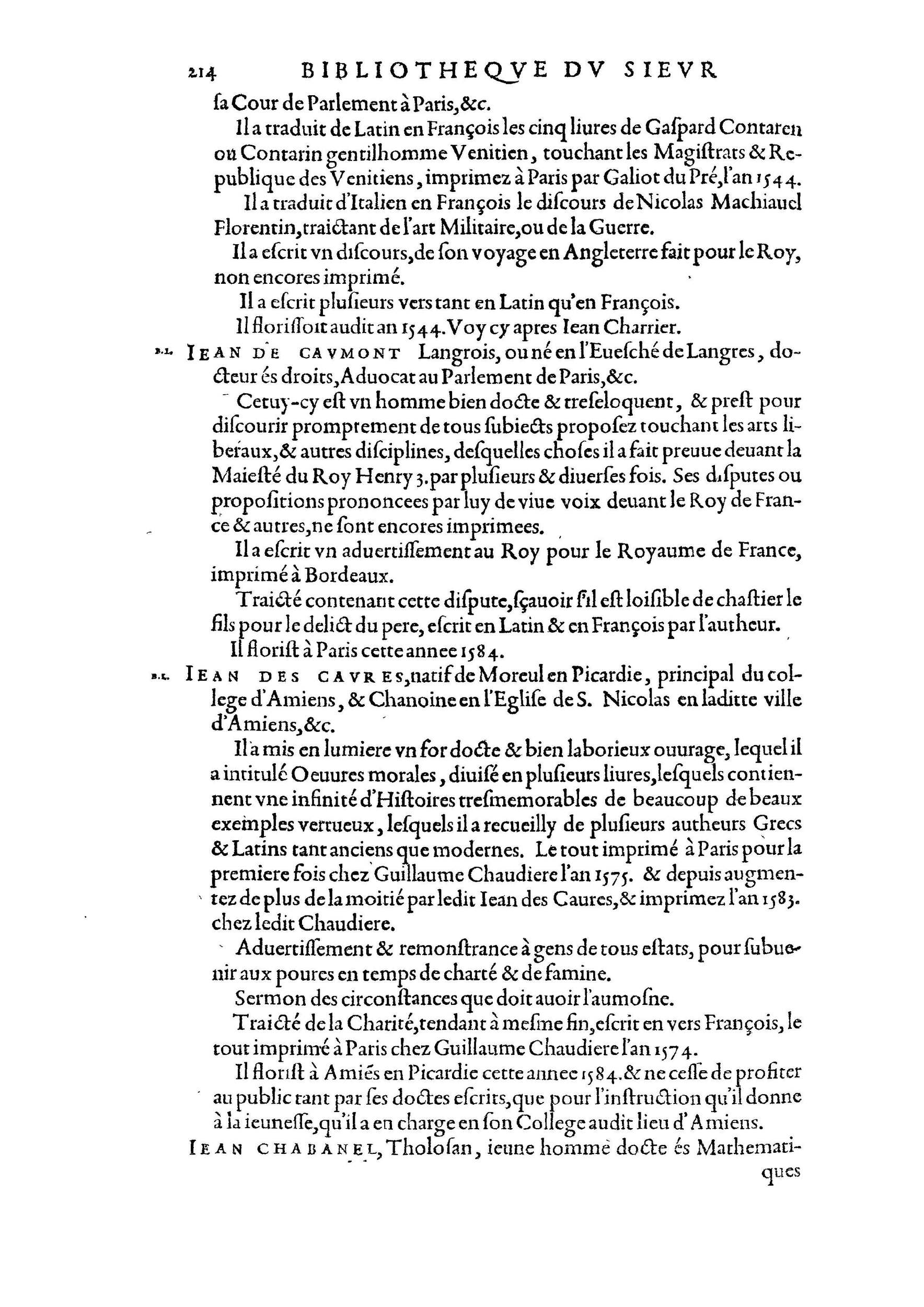 1584 - Abel L&#039;Angelier - Bibliothèques françaises - BnF