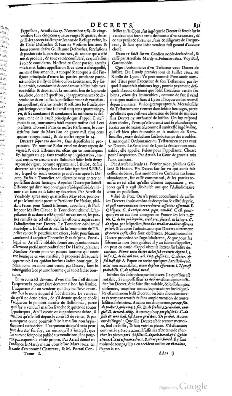 1629 - Veuve Nicolas Buon - Trésor du droit français (29620 T. 1) - BM Lyon