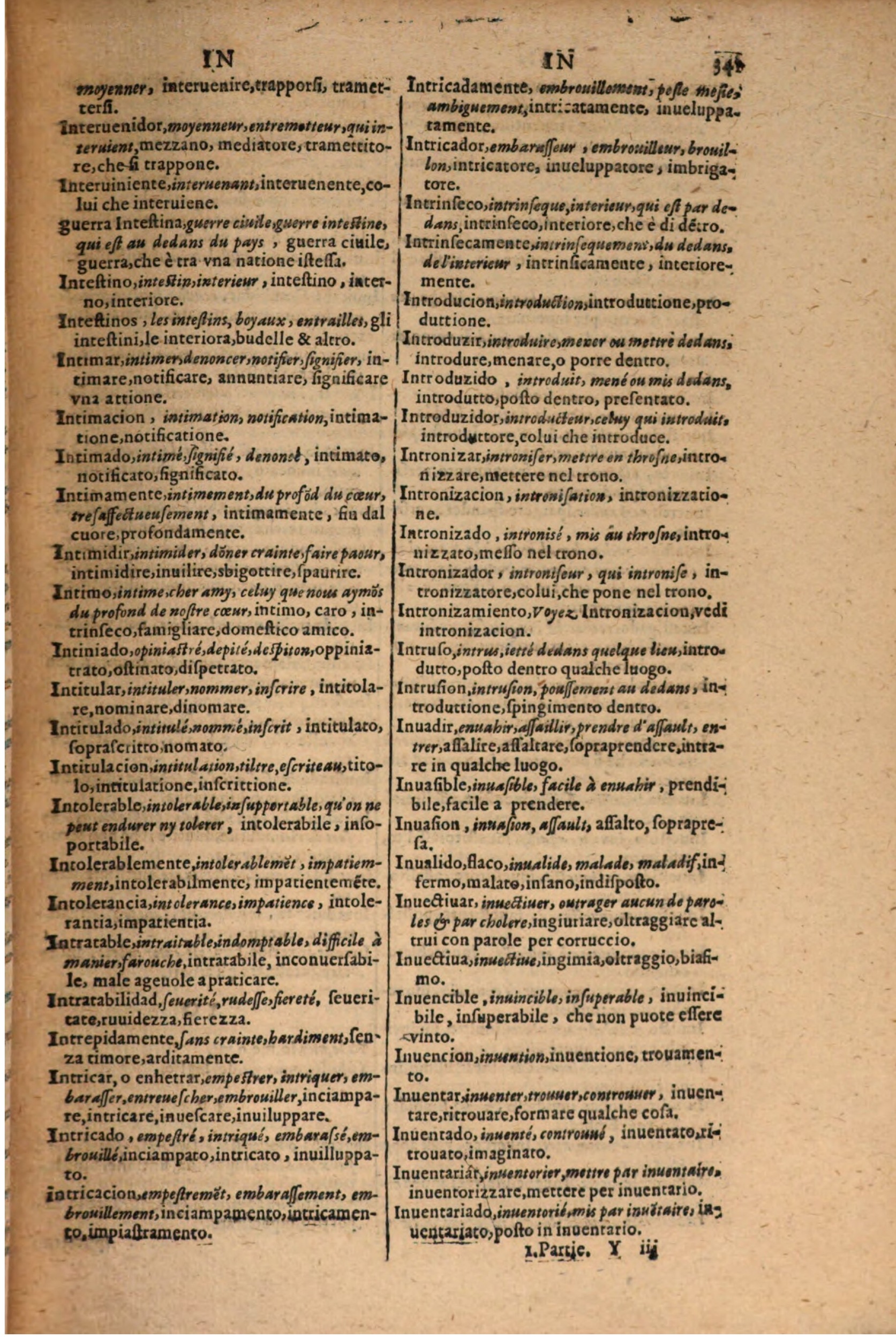 1606 - Samuel Crespin - Thresor des trois langues, francoise, italiene et espagnolle - BSB Munich