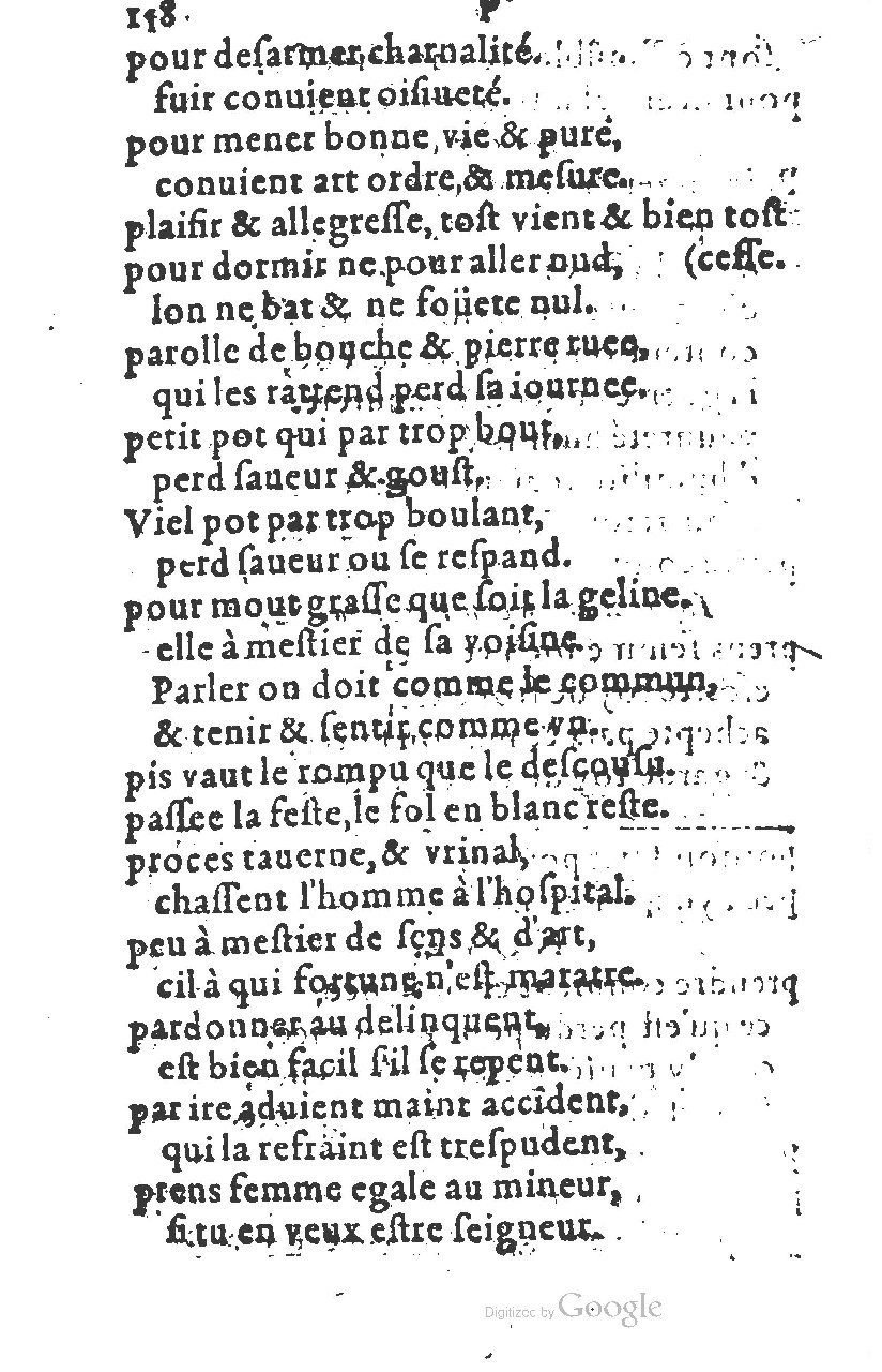 1581 - Nicolas Bonfons  - Trésor des sentences dorées - Princeton